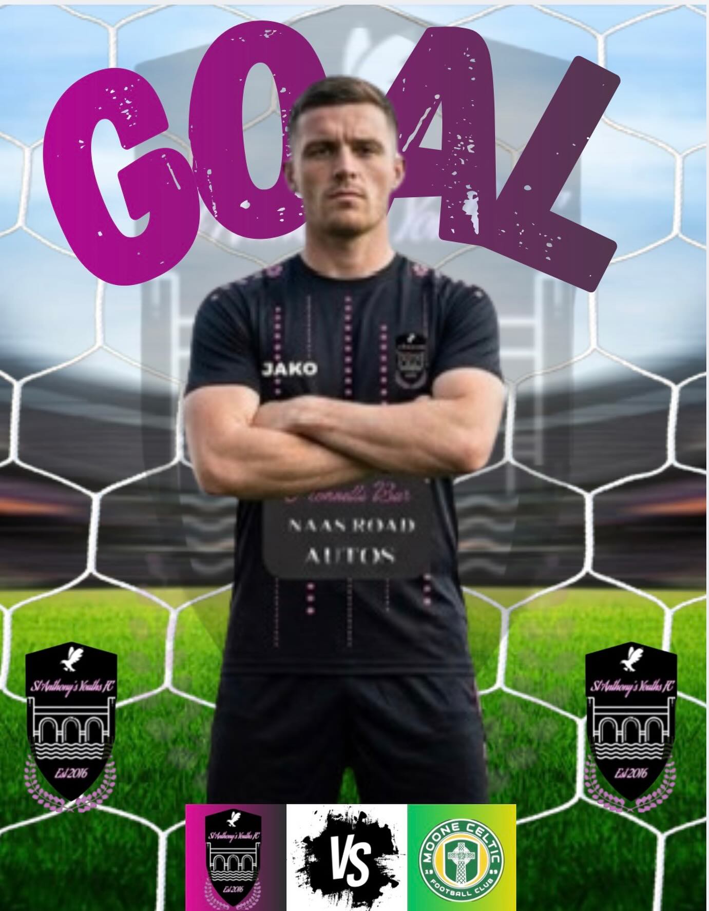 Tom Healy doubles the lead for St.Anthonys Youths FC in the 84th minute