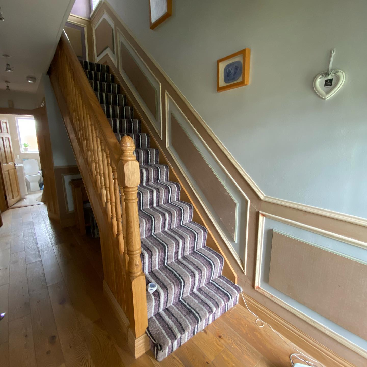 Hall stairs and landing done with panelling. Great to do work for nice people who appreciate the attention to detail.