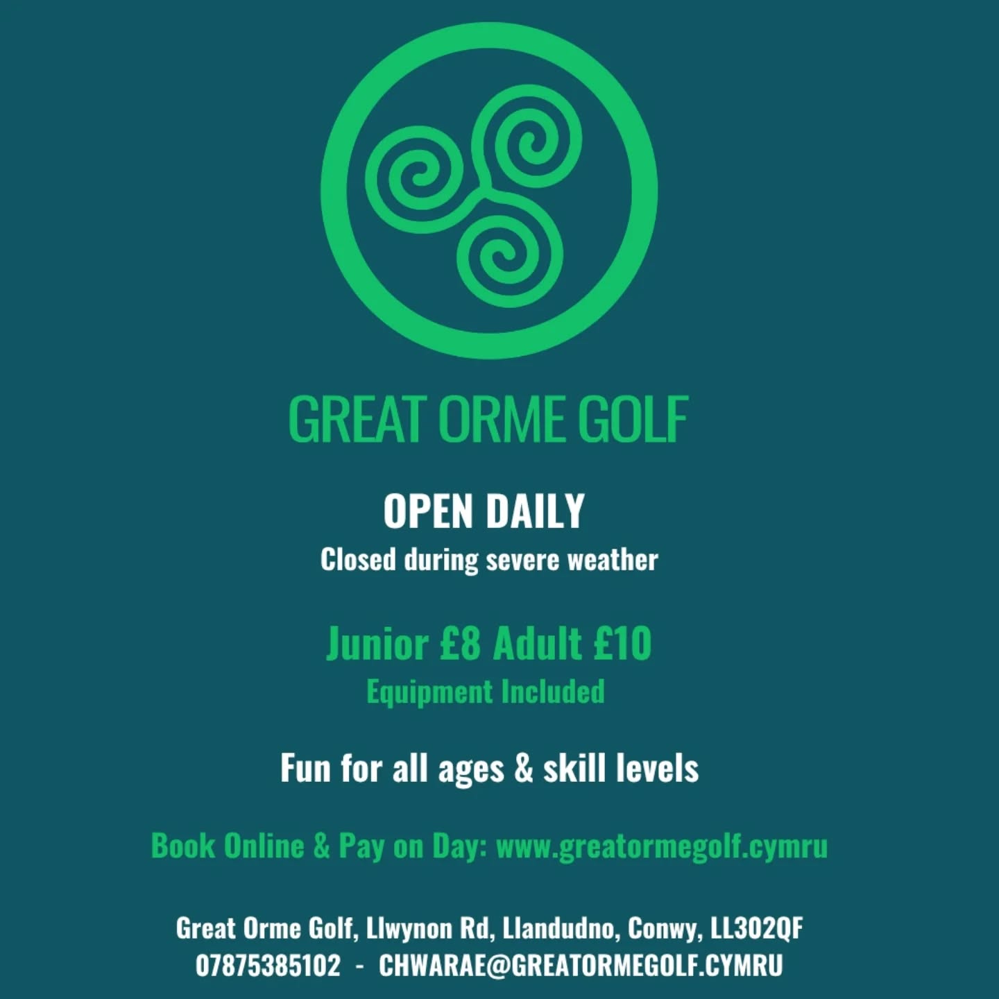 Open from Midday Sunday ⛳
Book online & pay by cash or card on day
https://www.greatormegolf.cymru/book-online
DM any questions. Diolch 👊🏼