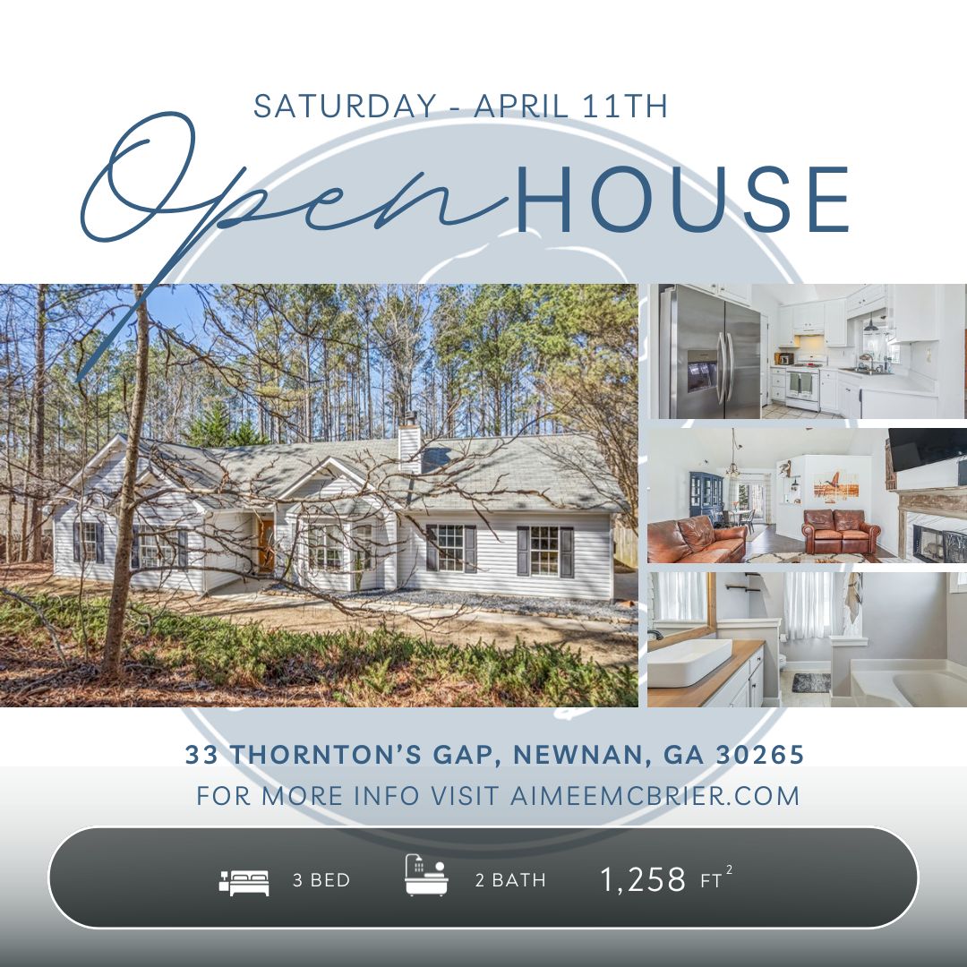 âď¸OPEN HOUSE âď¸
đ 33 THORNTONS GAP
đ 3
đ 2
đ 1,258 SQ FT
đ° $317,500
Welcome home... where comfort meets charm in the sweetest way. From the moment you step inside this delightful 3 bedroom, 2 bathroom ranch, you're greeted by vaulted ceilings that make the space feel open, airy, and instantly inviting. Plenty of natural light shines through the living room from the bay window. The heart of the home flows effortlessly - perfect for cozy movie nights. The primary suite offers a peaceful retreat at the end of the day with a lovely soaking tub in the primary bathroom, while two additional bedrooms provide flexibility for guests, a home office, or whatever your heart desires. Thoughtful and charming details have been added here and there bringing the home from 1997 to 2026. Step outside and the story continues... The partially wooded lot adds a natural backdrop - ideal for evening fire pits, weekend barbecues, or letting pets and kids roam freely in the ample, fenced backyard. Whether you're looking for your first home, or looking to downsize, this is one property you don't want to skip over. Come tour it today!
AIMEE MCBRIER
đ 404-606-7337
đ§ aimeemcbrier@gmail.com
đŠđźâđť aimeemcbrier.com
#newnanrealestate #georgiarealestate #georgiamls #gamls #aimeemcbrier #aimeemcbrierrealty #pathfinderrealty #stapletonmedia #ncbor #cowetacountyga #cowetarealestate @pathfinderrealtyga