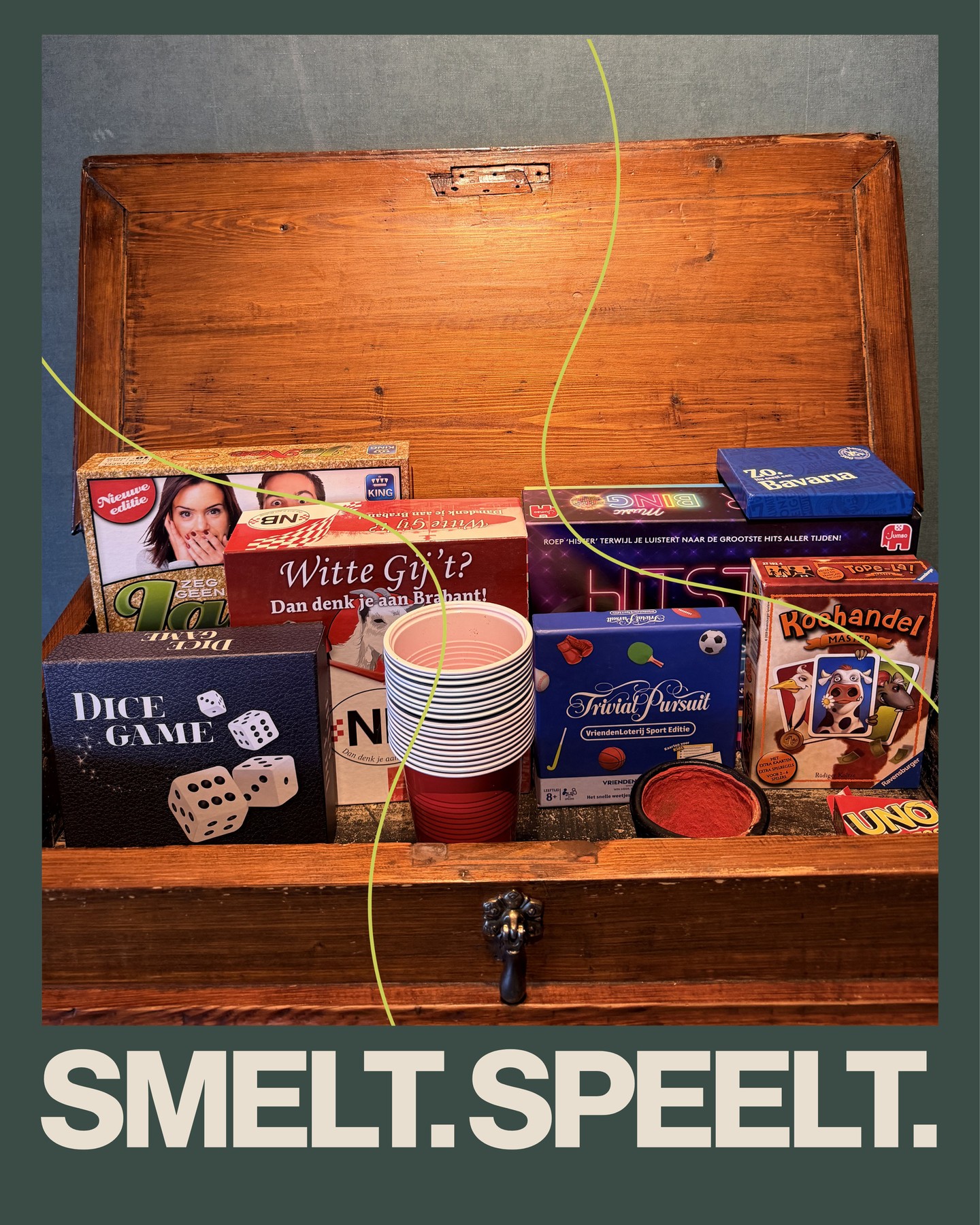 Wie houdt er niet van? Samen spelletjes spelen. Lieft met een lekker drankje en het allerliefst met vrienden in de kroeg! Wij hebben een spelletjeskast neergezet. #Hitster, #Triviant, #WitteGij, maar ook #Bierpong staan er!
Welk spel speel jij het liefst? Want dan zirgen we dat we die ook in hui hebben :)
#spelen #spel #spelletje #winnen