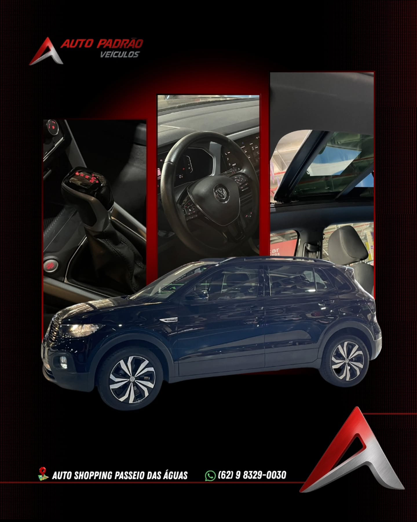 T-CROSS 1.0 COMFORTLINE
Ano/Modelo: 2020/2021
Cor: PRETO
KM: 62.825
Câmbio: AUTOMÁTICO
Lugares: 5
R$109.900,00
Obs: Pacote Tech2 ( teto solar, painel TFT, start/stop)
Facilitamos a entrada
Financiamos com as melhores taxas
Aceitamos seu carro no negócio
📲Entre em contato para maiores informações: (62) 9 8329-0030
📍Auto Padrão Veículos
Auto Shopping Passeio das Águas | Goiânia - GO.
#suv #tcross #volkswagen #comfortline #Financiamento