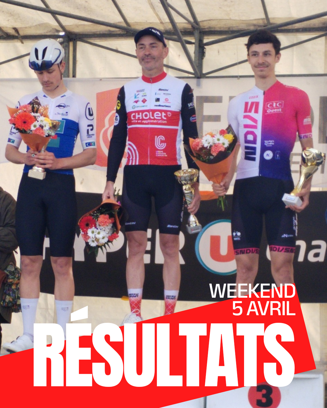 Retour sur un gros week-end de Pâques pour le NDVS !
🔹 Paul RAYOT en grande forme 💪
🥉 3ᵉ à Challans en Open 2
➡️ Confirmation à Louisfert avec une belle 12ᵉ place en Élite et 1er Open 2/3 👏
🔹 Markuss LAGDZINS solide face au haut niveau
• 8ᵉ à Louisfert
• 7ᵉ à Loches en Élite 🔥
👉 À noter : une belle présence avec 2 coureurs du NDVS dans un groupe de contre-attaque pour la 4ᵉ place
La preuve que progresser passe aussi par des courses au niveau supérieur !
🔹 U19 – Championnat de Loire-Atlantique
• Tony ETIENNE 9ᵉ
• Colin DUPEYRAT FOISSY 12ᵉ
🔹 St Aubin de la Plaine (Open 3 / Access)
• Tony ETIENNE 7ᵉ
• Colin DUPEYRAT FOISSY 8ᵉ
• Grégoire DE CACQUERAY 14ᵉ
• Damien DUCHEMIN 18ᵉ
🔹 U17
• Charlie FAGOT 14ᵉ à Goven (en progrès 👏)
• Scott PELUSI 38ᵉ à Goven, après une 28ᵉ place à Louisfert la veille
🔹 Access
• Sébastien GROLIER 22ᵉ
• Stéphane CAOKI 45ᵉ
• Anthony PIVETEAU 47ᵉ
👏 Bravo à tous pour ce week-end bien rempli et ces belles performances !