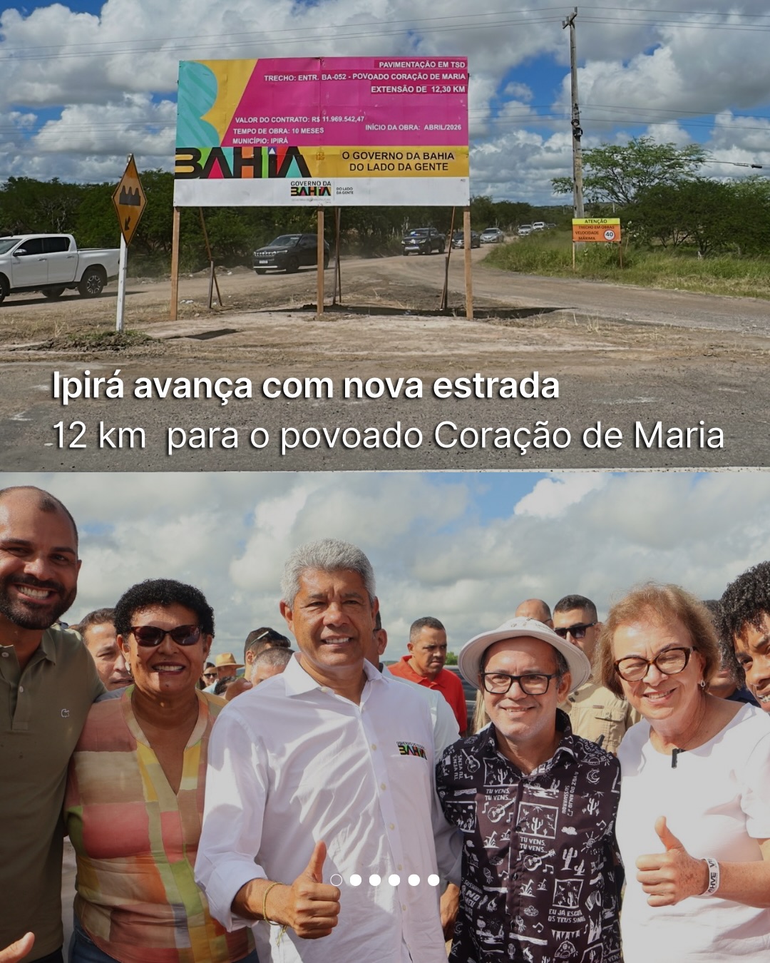 Tem obra nova chegando em Ipirá! 🚧
Foi autorizada a pavimentação em TSD no trecho entre a BA-052 e o povoado Coração de Maria, mais uma conquista importante para melhorar a mobilidade, fortalecer o desenvolvimento e garantir mais qualidade de vida para o nosso povo.
É trabalho chegando aos territórios.