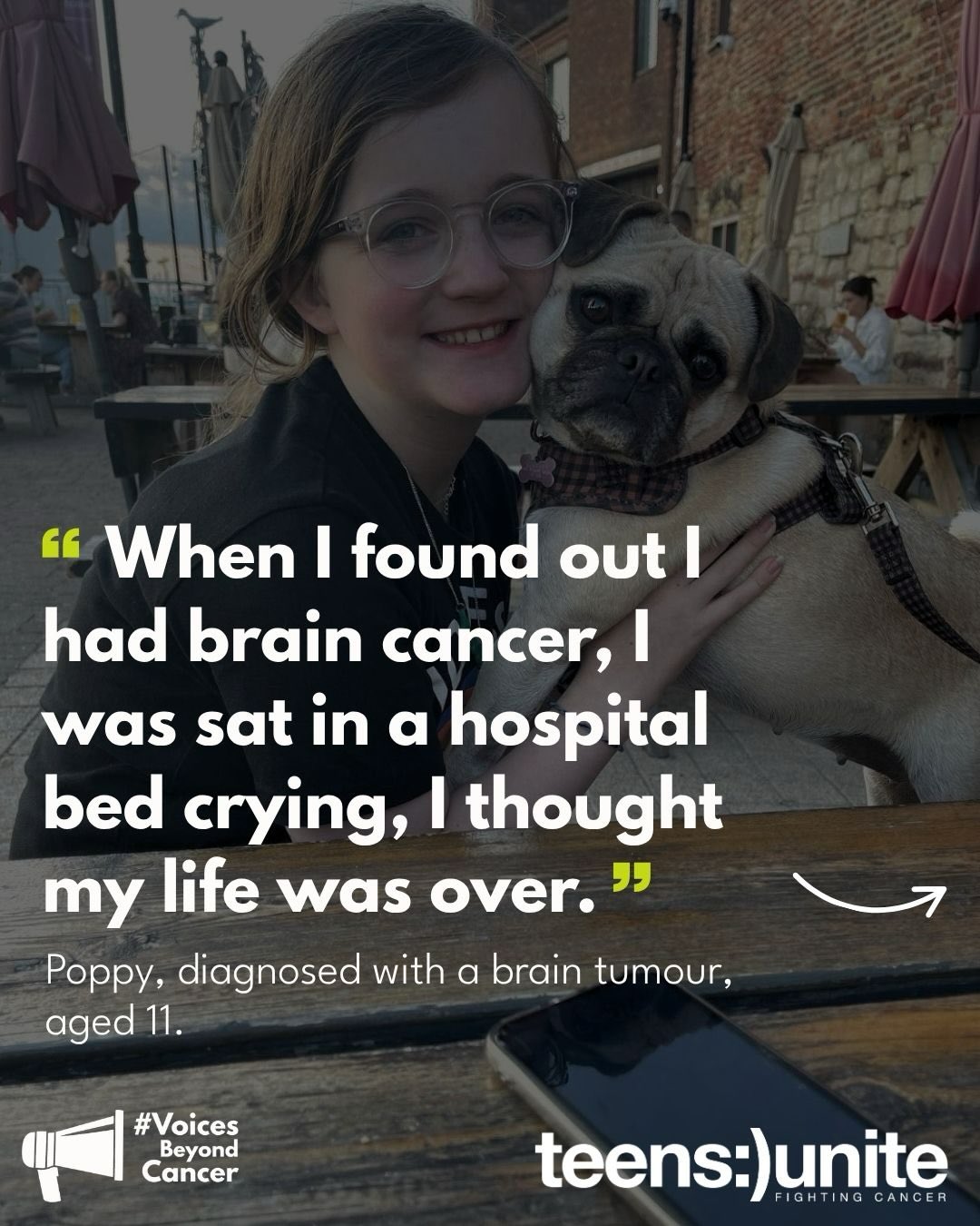 “I was a shy kid and getting ready to go into a secondary school where no one from my primary were going, I got ill twice before my diagnosis and found that my eye, nose and mouth were unusual, my eye was more closed, my mouth wonked, my nose fallen to the side.
When I found out I had brain cancer, I was sat in a hospital bed crying, I thought my life was over, I thought I was going to die.
I’ve had very big changes in my day-to-day life, I have help in my exams (extra time, a different room etc). I’m more aware of cancer and what’s it like to go through it. My mental health seems like it’s gotten a bit worse. I’m so cautious of my head getting hit because I would have to go to hospital. I have made and lost friends throughout the journey and I’ve found people that know what it feels like to go through cancer.
I find it really hard to speak to people who haven’t gone through it about my emotion and health because they don’t understand what it’s like to go through radiotherapy and chemotherapy.
It’s nice to find people that understand how you feel and what’s it’s like being a cancer survivor. I feel it’s also important to educate people on cancer and how it’s like to go through since it’s not thoroughly talked about to people, especially if no one around you or close to you have been through it or know people who have been through it.
Even if you’re struggling and feel like it’s the end, keep fighting!!!”
At Teens Unite, we understand just how powerful it is for young people to connect with others who truly understand what they’re going through. Facing cancer at a young age can feel isolating, but no one should have to go through it alone. That’s why we create opportunities for young people to come together, share their experiences, and build meaningful friendships. Through our events, workshops, and activities, we empower young people to regain confidence, improve their wellbeing, and live without cancer holding them back.
With your support, we can reach even more young people navigating life with and after cancer.
🔗 Tap the link in our bio today and help make a real difference.
#VoicesBeyondCancer #Livingwithcancer #Cancerdiagnosis #YouthCancer