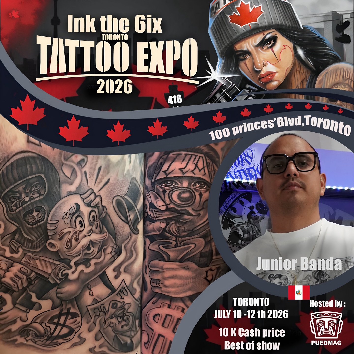 Welcome @juniorbandatattoo to the second edition of @inkthe6ixtorontotattooexpo 🔥
Catch him this July 10–12, 2026 at the Enercare Event Centre in Toronto 🇨🇦
If you’re looking to get some dope ink from this amazing artist, make sure to DM him directly to lock in your appointment 🎯
You either win with us or watch us win
We the North 🏆