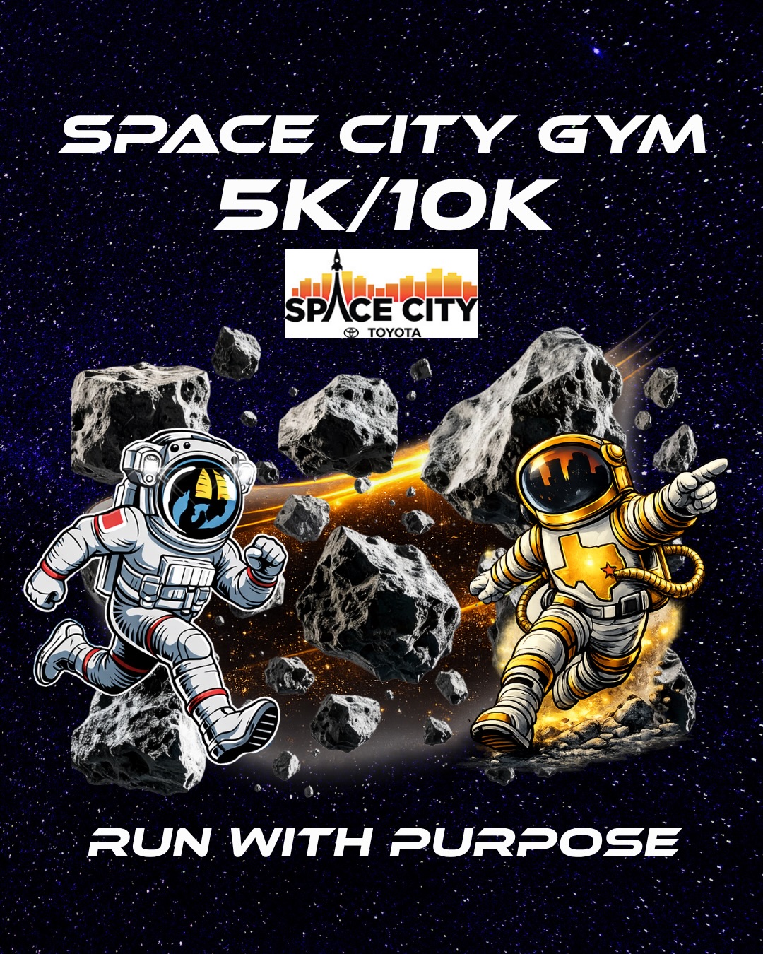 Shoutout to our Gold Sponsor Space City Toyota ๐
Built on integrity, community, and putting people first, they continue to show up for Houston in a big way. Proud to have them supporting our 3rd Annual 5K/10K and helping us bring the community together through fitness.
Letโs show them some love and get ready to run ๐ช
SIGN UP NOW OR MESSAGE US TO VOLUNTEER!
#spacecitygym #spacecitytoyota #runhouston #5k #10k
