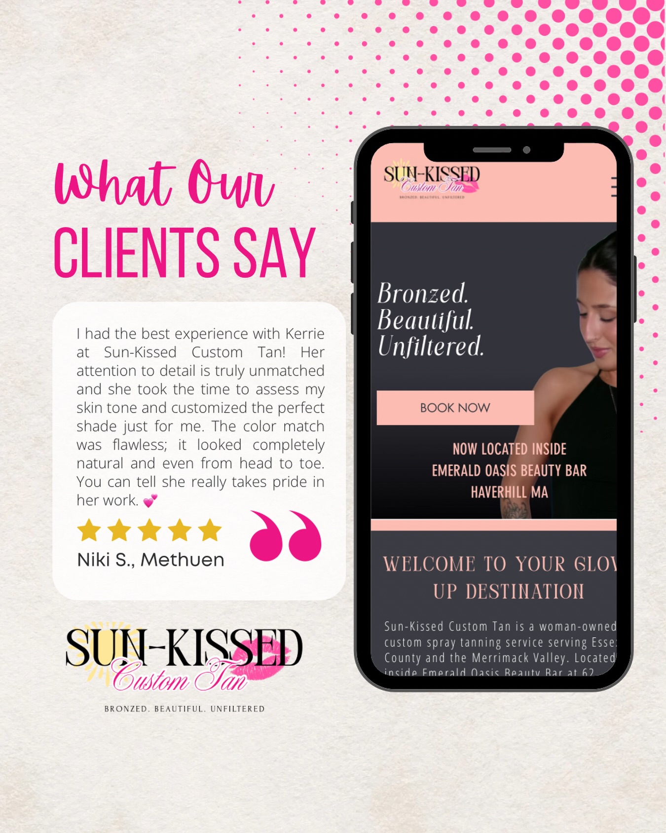 5-star results, every time ⭐⭐⭐⭐⭐
My goal is never just a tan—it’s a natural, seamless glow made just for you.
So grateful for every client who trusts me 🤍
#SunKissedGlow
#CustomSprayTan
#FlawlessTan
#AirbrushTan
#GlowConfidence