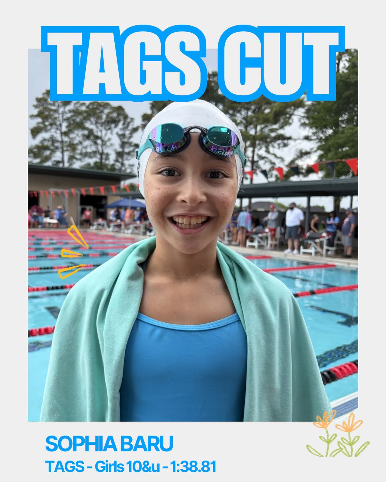 Everyone wish Sophia an AWESOME JOB on the first tags cut of the LCM season in the 100 breast!! 🔥☔️🕺