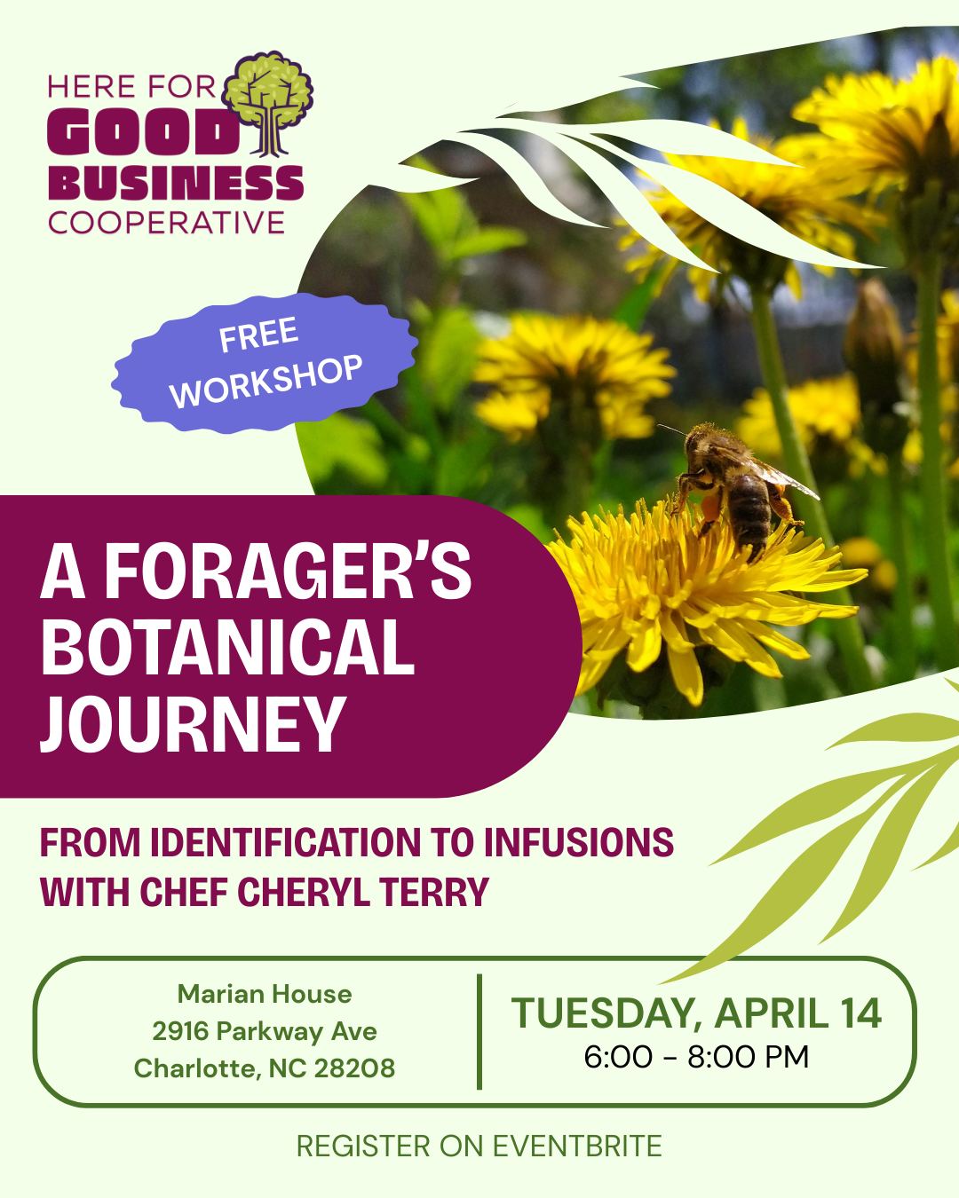 Join us April 14 for our Activation: A Forager's Botanical Journey from identification to infusions. Together we learn from the land and practice care for our shared environment. Link in bio.
#belovedcommunityclt #rootedandradical #clt #Foraging