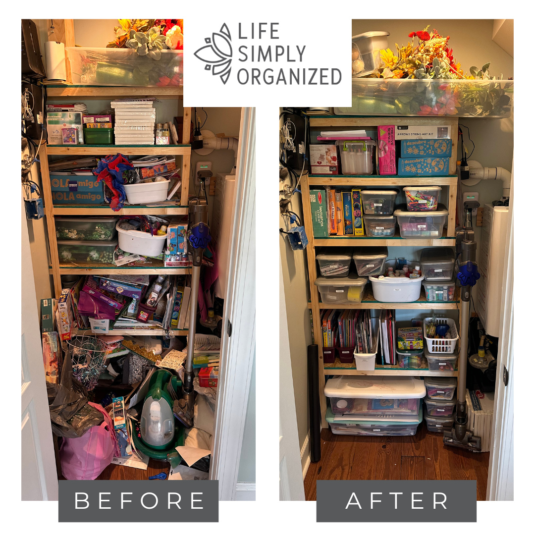 From chaotic catch‑all to party‑ready perfection.
Clear bins + simple labels = instant clarity, zero guesswork, and a closet that finally works with you instead of against you.
Games, décor, craft supplies — everything now has a home, and finding what you need is actually… enjoyable.
Proof that a little structure can make a big visual payoff.
#HomeOrganization #BeforeAndAfter #ClosetMakeover #PartyCloset #ClearBins #LabeledContainers #SmallSpaceSolutions #OrganizedHome #DeclutterYourSpace #StorageGoals #TidyHomeTidyMind #OrganizationInspiration