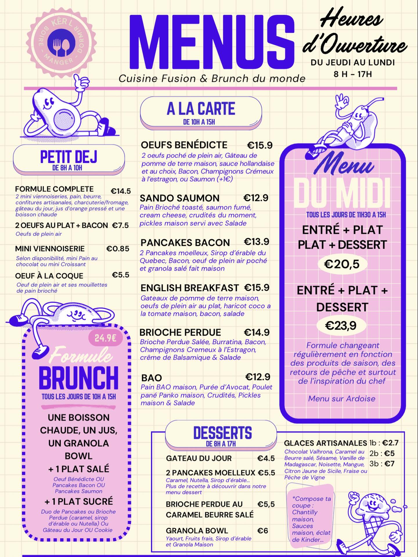 Le genre de brunch qui met tout le monde d’accord.
Assiettes qui claquent, produits frais, fait maison, assiettes généreuses— et toujours un petit truc en plus qu’on ne trouve pas ailleurs
Brunch tous les jours (sauf mardi & mercredi)
Café, Matcha, Chaï, Maté, Ube… il y en a pour tous les goûts
Cuisine généreuse & sans triche (mais toujours avec du beurre)
📍 Kêr L — la table où il se passe quelque chose
📅 Pense à réserver (lien en bio)
#cancale #restaurant #brunch #brunchbretagne #foodbretagne