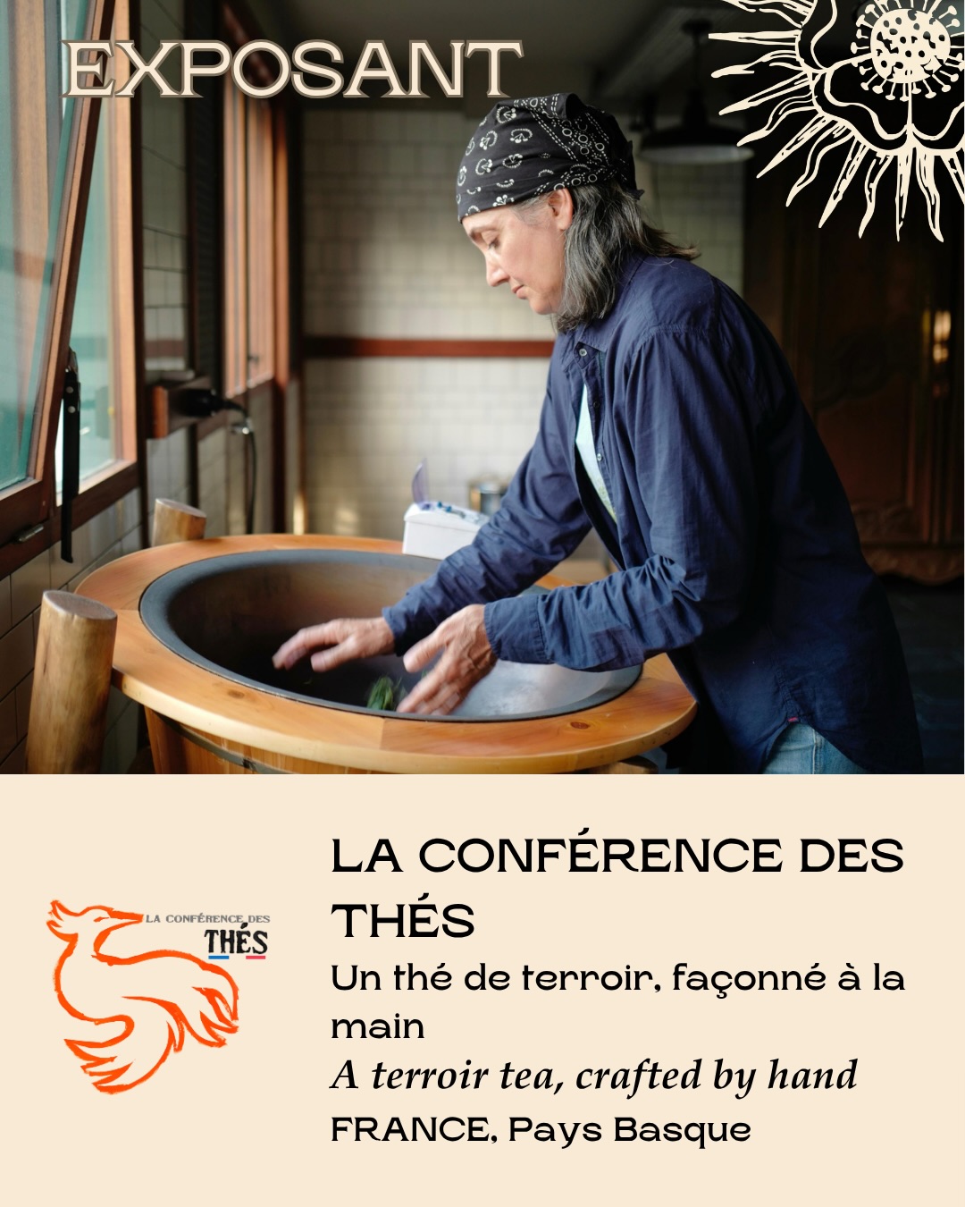 🇫🇷 ✨ NOUVEL EXPOSANT – LA CONFÉRENCE DES THÉS ✨
📍 🇫🇷 France – Pays Basque
Un thé de terroir, façonné à la main.
Au cœur du Pays Basque, La Conférence des thés cultive un thé rare : un thé français, issu de graines, façonné entièrement à la main, de la plantation jusqu’à la transformation des feuilles.
Sur cette ferme en agroforesterie biologique, les théiers grandissent au rythme de la nature, entourés de prairies, de bois et d’animaux vivant en liberté.
Les racines plongent profondément dans le sol, l’eau naît d’une source au cœur de la plantation, et chaque geste respecte le temps long nécessaire à la vie des théiers.
🌱 Une ferme vivante, où la biodiversité guide chaque choix
✋ Une cueillette et une transformation entièrement manuelles
🍃 Des thés verts, noirs, blancs et jaunes, façonnés sur leur propre terroir
Un projet sincère, enraciné dans la terre et tourné vers l’avenir.
🇬🇧 ✨ NEW EXHIBITOR – LA CONFÉRENCE DES THÉS ✨
📍 🇫🇷 France – Basque Country
A terroir tea, crafted by hand.
In the heart of the Basque Country, La Conférence des thés cultivates a rare tea: French-grown tea from seed, crafted entirely by hand, from planting to leaf transformation.
On this organic agroforestry farm, tea plants grow in harmony with nature, surrounded by meadows, woods, and freely roaming animals.
Roots reach deep into the soil, water springs from the heart of the plantation, and every gesture respects the long rhythm of living plants.
🌱 A living farm guided by biodiversity
✋ Fully hand-harvested and hand-crafted teas
🍃 Green, black, white, and yellow teas shaped by their own terroir
A sincere project, deeply rooted in the land and looking toward the future.
📍 Paris Tea Festival
🗓 June 14, 2026 10h-19h
🏛 Maison Internationale
🎟 Tickets available
#paristeafestival #ptfouiouioui🔥 #laconférencedesthés