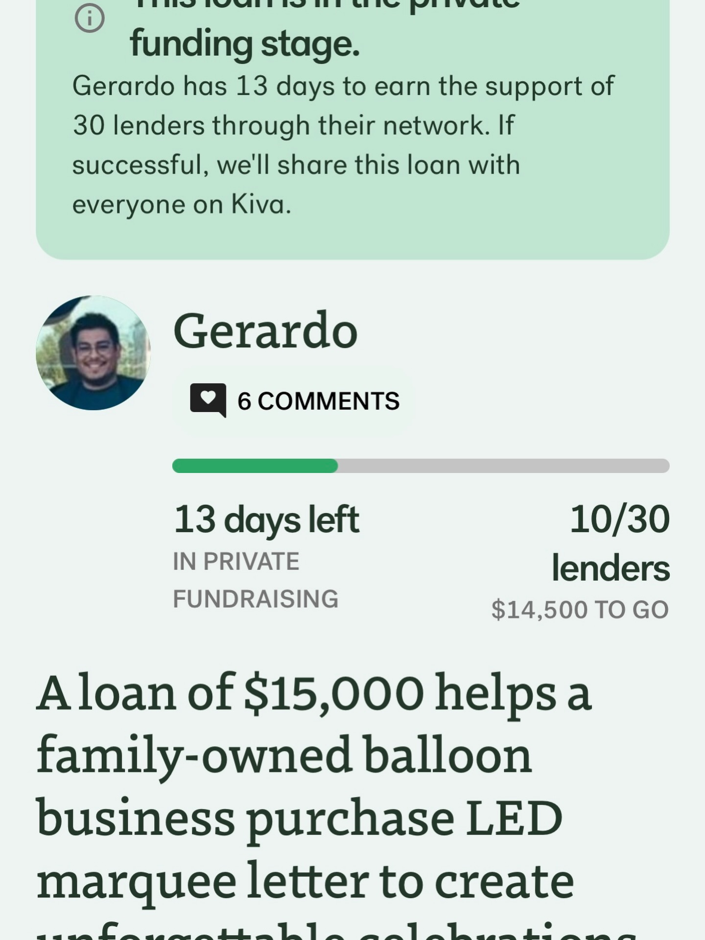 ⭐️We are 1/3 away from reaching our 30 people goal in our Private Phase with 13 days left!!
⭐️NWA We are currently raising funds via Kiva to purchase LED Marquee. Kiva isn’t a donation site—it’s a lending platform.
⭐️When you support us, you aren’t just giving money; you’re making an investment in our vision that gets repaid to you.
⭐️We are currently in a 15-day “Private Phase.” We need to rally our friends, family, and loyal customers to show the Kiva lenders that this project is worth backing.
⭐️Will you help us cross the finish line?
Every $25 counts. Check out our profile and see what we’re building:
⭐️⭐️⭐️Message us for the link.. ⭐️⭐️⭐️
Thank you to those that have already lended.
Thank you!!😊
Thank you!!
G/Abby
“Here to make a smile!”
#destin0balloons #nwaballoonartist #nwarkansas #kivanwa #nwasmallbusiness