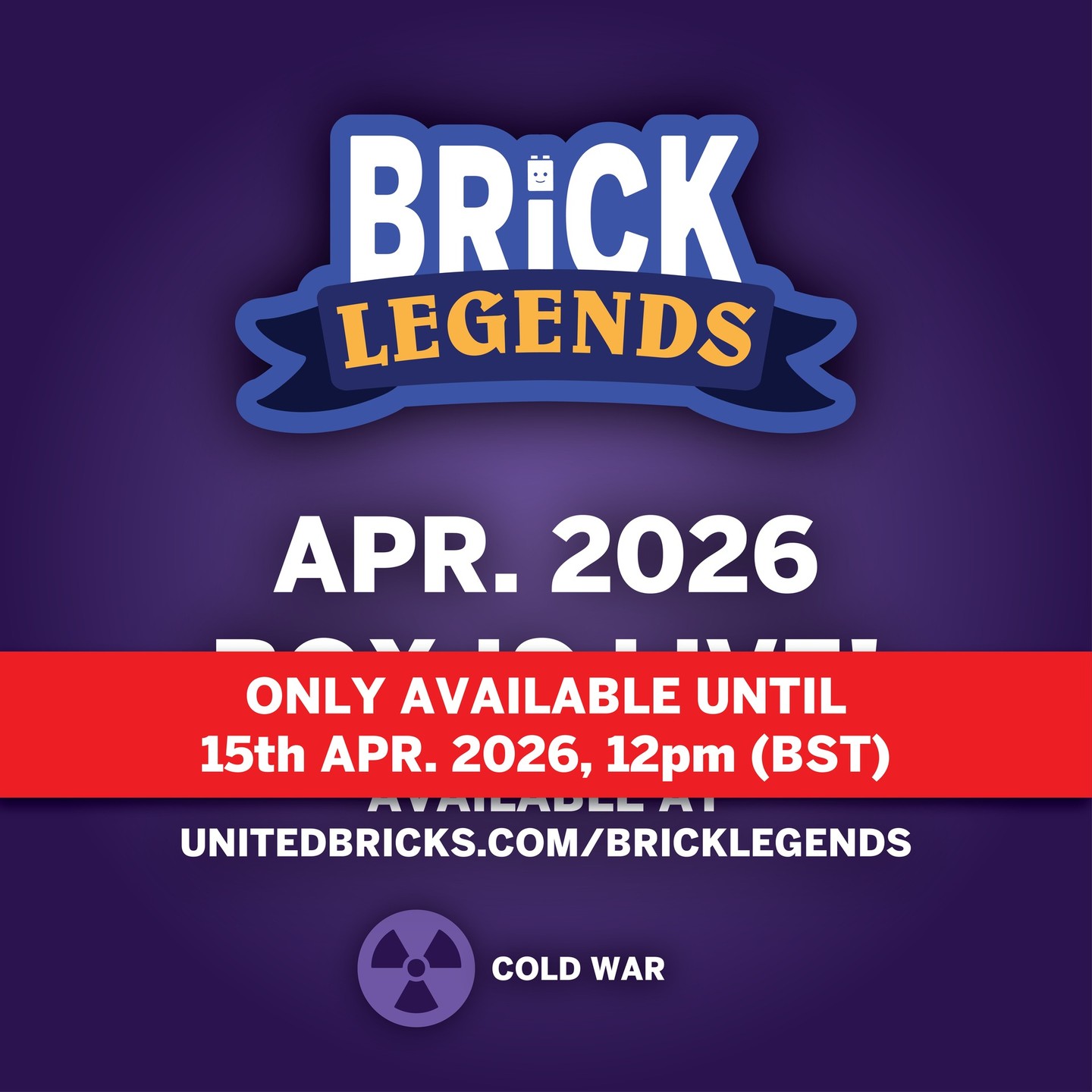 🚨 Have you ordered your Brick Legends Box yet? 🚨
Secure your April 2026 Box before it’s gone!
Available until 15th April 2026 at 12pm (BST)
Whether you want to try the April Box once - or jump in with a full subscription - head to:
unitedbricks.com/bricklegends
⚠️ Subscriptions made after 15th April 2026 will NOT include the April 2026 Box.
📦 April 2026 Boxes ship from around 20th April 2026
-
#BrickLegends #UnitedBricks #CollectorsBox #Minifigures #AFOL #MinifigDrop #ColdWar #ColdWarMinifigure