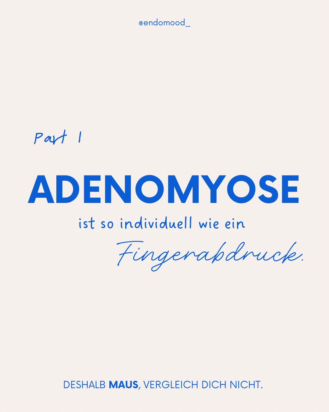 Adenomyose ist so individuell wie ein Fingerabdruck, daher: vergleicht euch nicht. 👆🏼
#aufklärung #adenomyosis #adenomyose #endometriosis #endometriose
