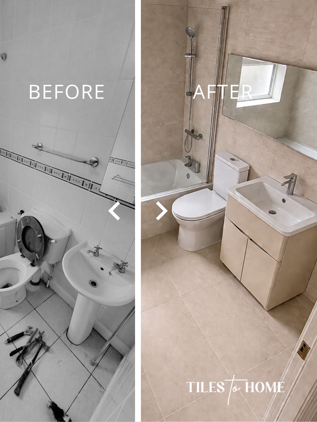 A fresh new look for this bathroom ✨
We kept the layout simple and elevated the space with bright tiles to enhance the natural light. A long mirror helps open up the room, creating a more spacious feel, while a sleek vanity unit adds both style and practical storage 🙌
Thoughtful design choices can completely transform how a space feels, no matter the size.
#BathroomRenovation #BathroomMakeover #BeforeAndAfter #IrishHomes #HomeImprovement #InteriorDesignIreland #BathroomDesign #ModernBathroom #Tiles #HomeRenovation #VanityUnit #HomeInspo #RenovationInspiration #IrishInteriors