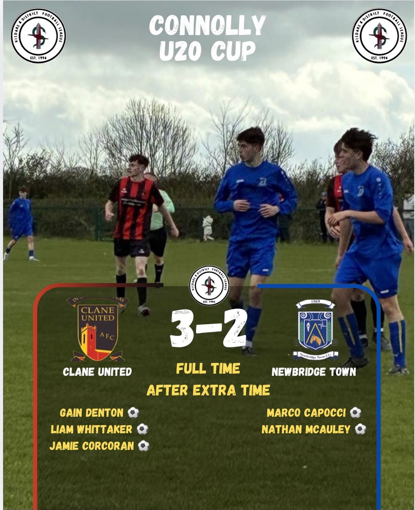 Clane United Football Club claim the Connolly U20 cup