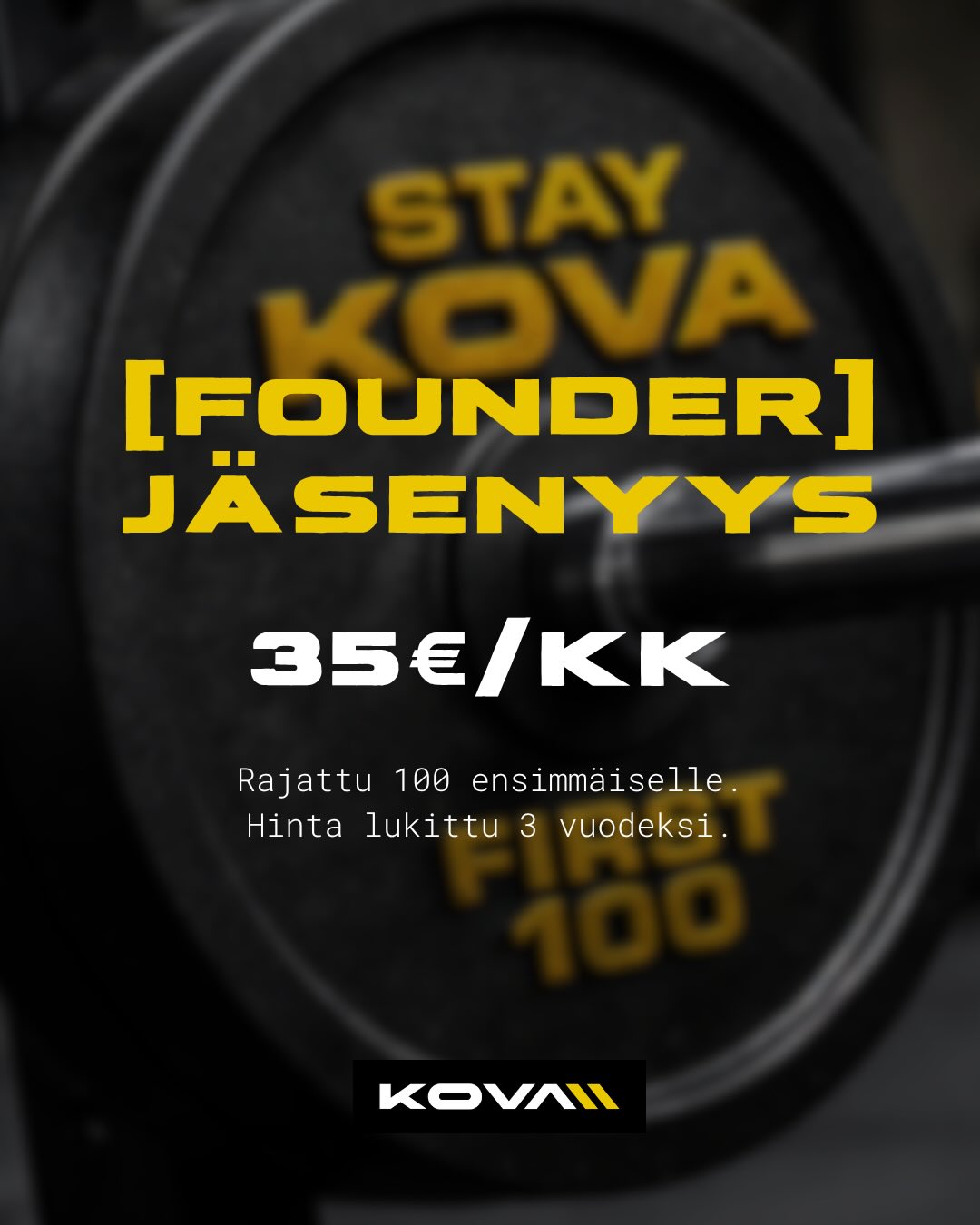 Mitä maksaa treenata KOVAlla?
Ei paljoa, ainakaan ensimmäiselle sadalle. 👊
Founder-jäsenyyksiä on jo mennyt hyvä määrä, mutta vielä ehdit mukaan ennen kuin paikat täyttyy! Lukitse paikkasi ja erikoishinta ennen avausta. Pääset tutustumaan tiloihimme ennen muita ja saattaa diiliin kuulua myös KOVA merchiä. 😁
Hinnasto ja lisätiedot löydät: kovasali.fi ☝️
#kovasali #todellakova
