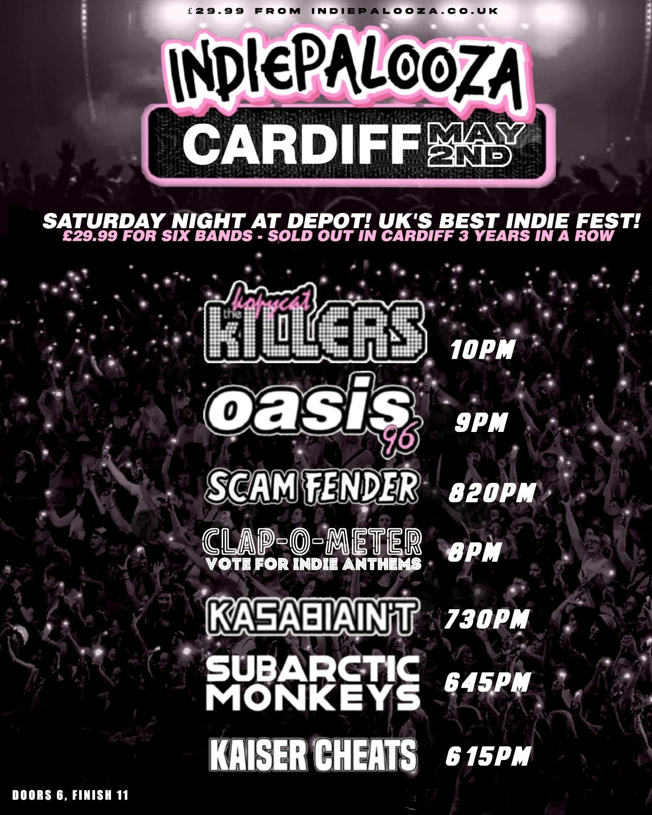𝐂𝐀𝐑𝐃𝐈𝐅𝐅!!🔥 𝟑 𝐖𝐄𝐄𝐊𝐒 𝐓𝐎 𝐆𝐎!! 𝐒𝐀𝐓 𝐌𝐀𝐘 𝟐𝐍𝐃 𝐚𝐭 @depotcardiff !!
𝐊𝐢𝐥𝐥𝐞𝐫𝐬 𝐯 𝐅𝐞𝐧𝐝𝐞𝐫 𝐯 𝐌𝐨𝐧𝐤𝐞𝐲𝐬 𝐯 𝐎𝐚𝐬𝐢𝐬 𝐯 𝐊𝐚𝐬𝐚𝐛𝐢𝐚𝐧 𝐯 𝐊𝐚𝐢𝐬𝐞𝐫🤘
𝑆𝑜𝑙𝑑 𝑜𝑢𝑡 𝑙𝑎𝑠𝑡 𝑦𝑒𝑎𝑟! 𝑇𝑖𝑐𝑘𝑒𝑡𝑠 𝑎𝑟𝑒 𝑠𝑒𝑙𝑙𝑖𝑛𝑔 𝑓𝑎𝑠𝑡 ℎ𝑒𝑟𝑒🎟️
https://www.indiepalooza.co.uk/