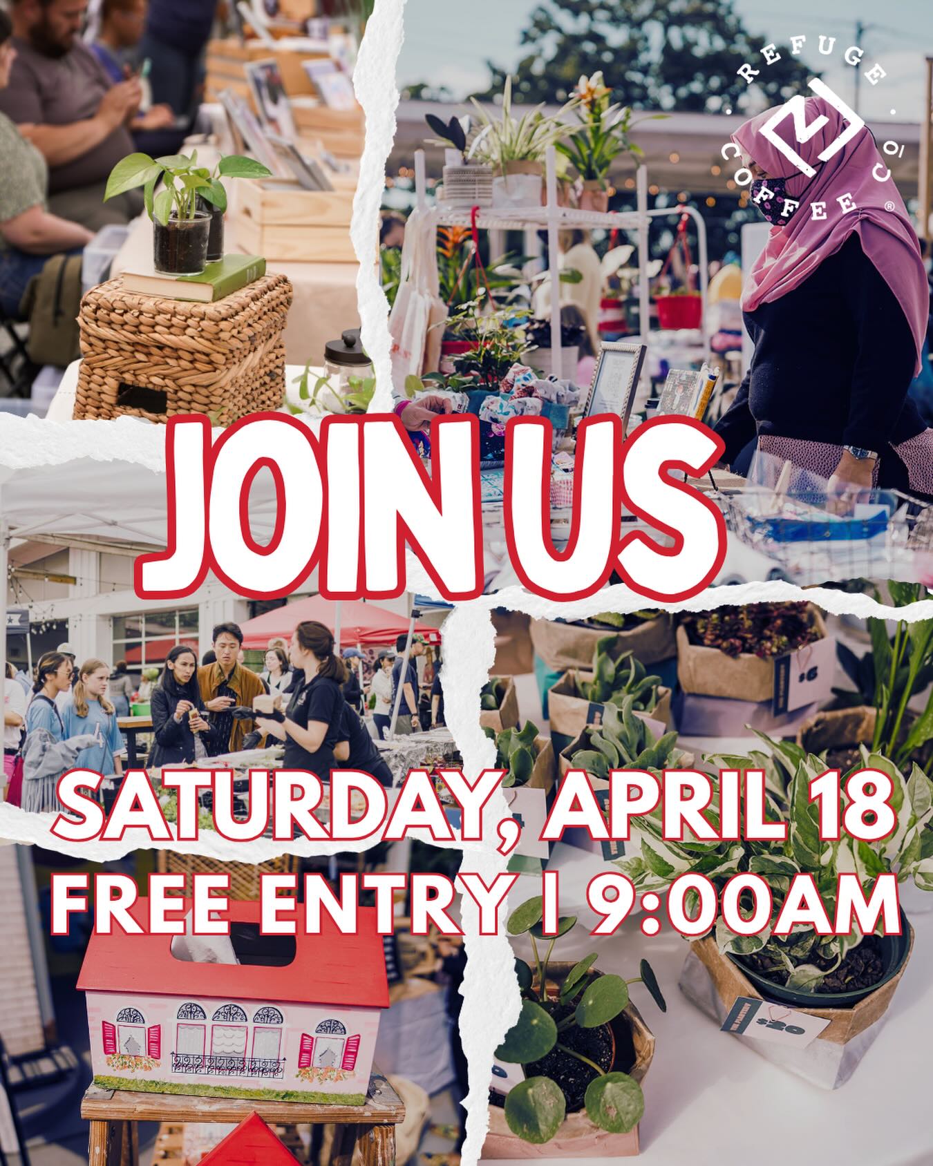 Join us at @refugecoffeeco this Saturday! Enjoy a sweet Spring day out, shop diverse vendors, and sip a fun coffee. We’ll have a few new items available, too!