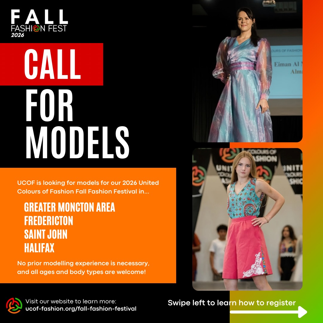 Hey Atlantic Canada,
Are you in the Greater Moncton Area, Fredericton, Saint John, or Halifax and passionate about fashion and celebrating diverse cultures? United Colours of Fashion (UCOF) is recruiting models for our 2026 Fall Fashion Festival.
No prior modeling experience? No problem! All ages, sizes, and body types are welcome to strut the runway and represent amazing designers from ethnocultural communities this fall.
🔗 Ready to shine on the UCOF runway? Head to the UCOF website to learn more and sign up (link in bio)!
Know someone perfect for the runway? Tag them below and let them join the show!
#ucof2026 #explore #callformodels #ucoffallfestival2026 #ucofcanada