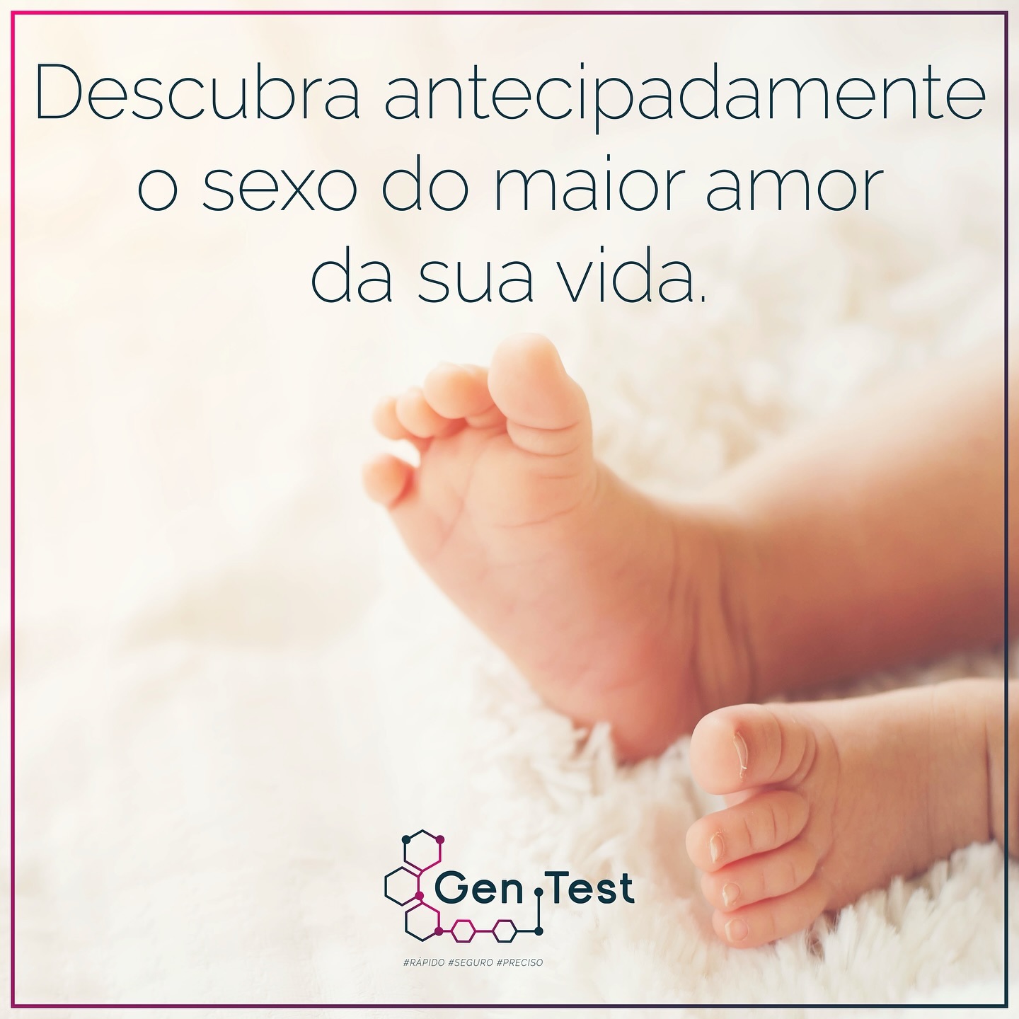 Descubra o sexo do maior amor da sua vida no conforto do seu lar, de qualquer cidade do Brasil, já a partir da 5ª semana de gestação, com 99,9% de precisão!
O self-test que é sucesso mundial, agora no Brasil disponível para você!