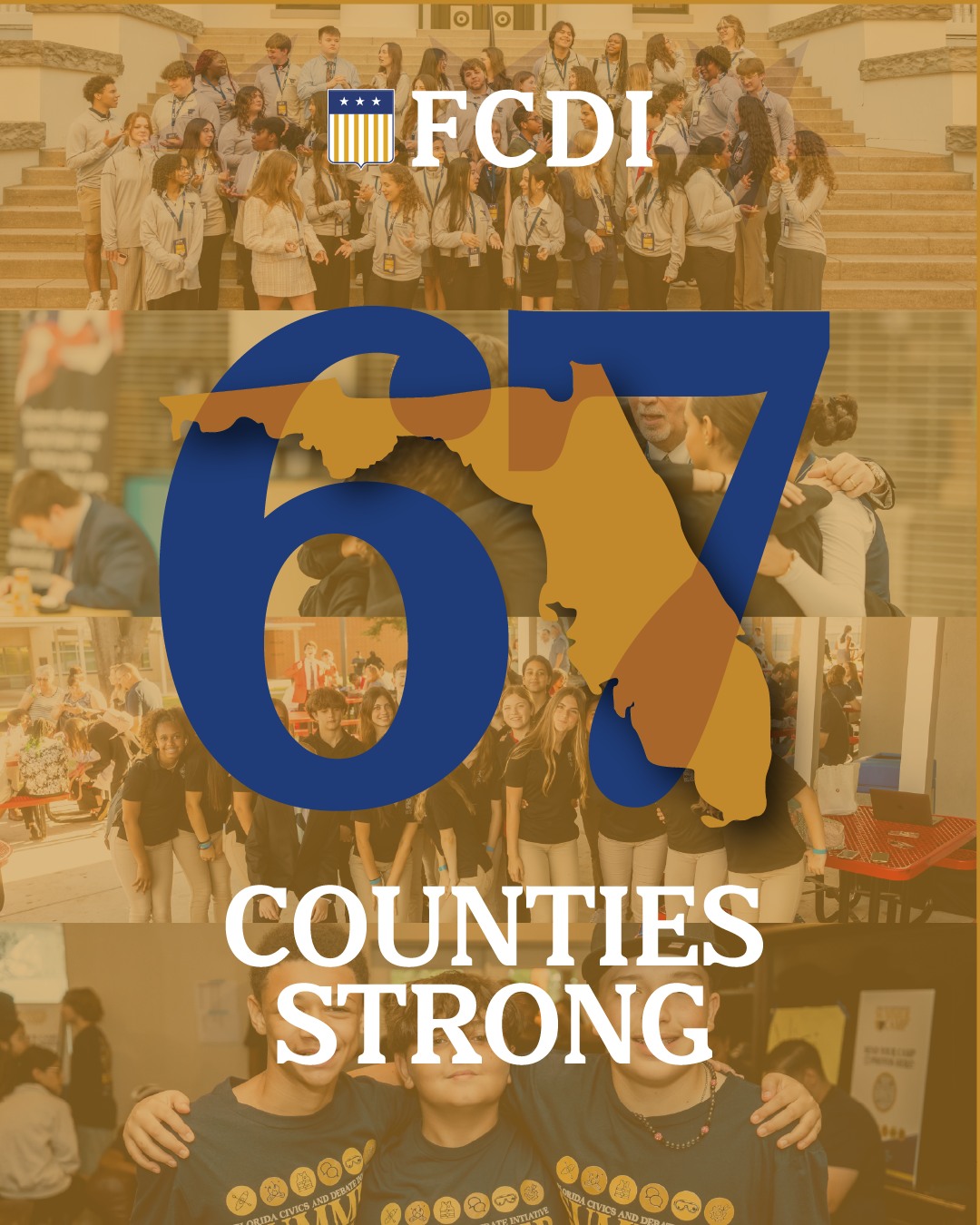 FCDI proudly spans all 67 Florida counties! 💪 With at least one team in every school district across the state, we're committed to deepening civics knowledge and inspiring the next generation of civically engaged Floridians.