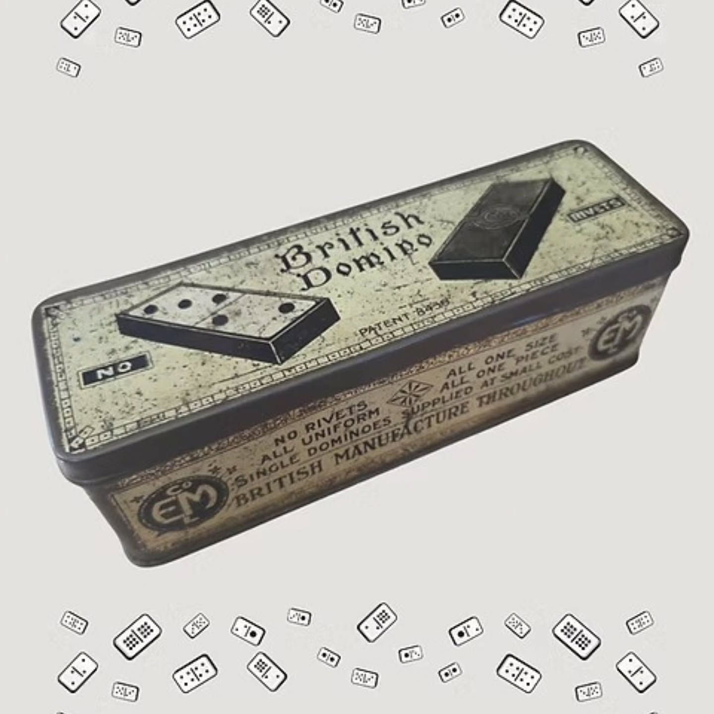 Vintage British Dominoes Double Six Set in Original Tin c.1920s–1930s Art Deco | https://share.google/zlF0nHylMZNSlHxzD #stufftoyouandme
