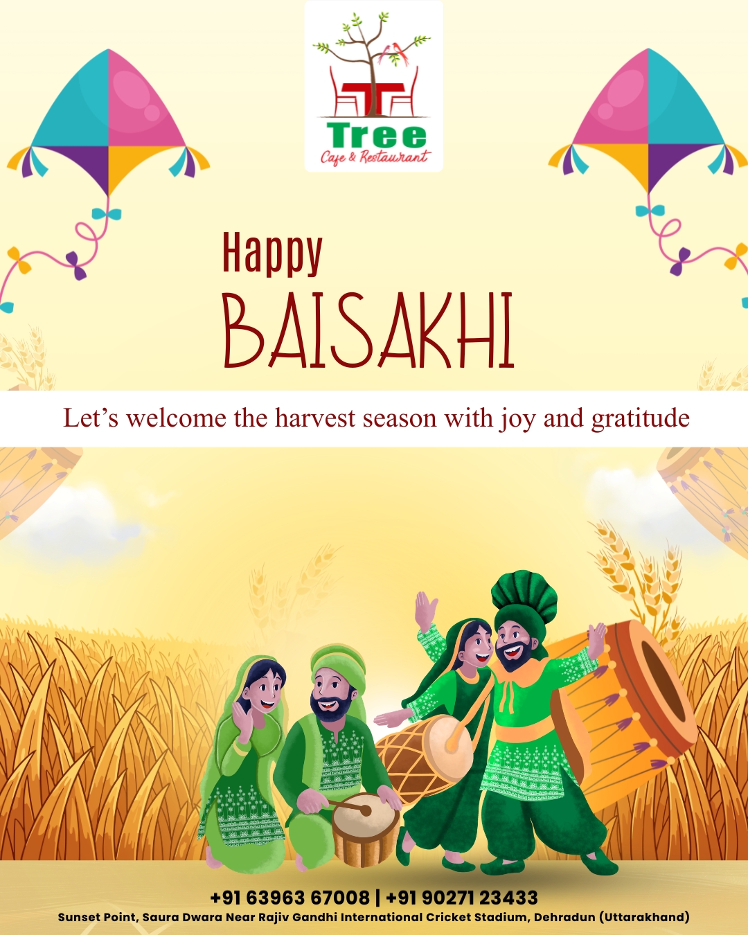 Celebrate the flavors of joy this Baisakhi at Tree Cafe & Restaurant. 🌾✨
Good food, great vibes, and festive moments await you!
#happybaisakhi #treecafe #restaurantvibes #festivetreats #goodfoodgoodmood #baisakhicelebration #harvestfestival