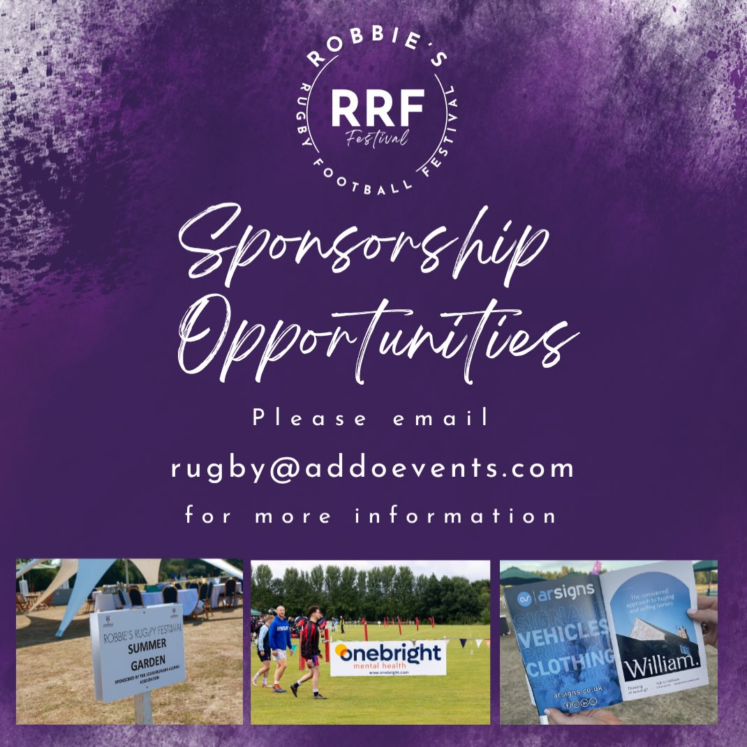 RRF 2026 is back, and we need YOU to help make it happen. Sponsorship packages are now live!
Why get involved?
🚀 Increased brand visibility
🤝 Alignment with a local cause that really does make a difference
🎉 A memorable event experience
Tap the link in bio to see how we can team up. Or email us at rugby@addoevents.com!
