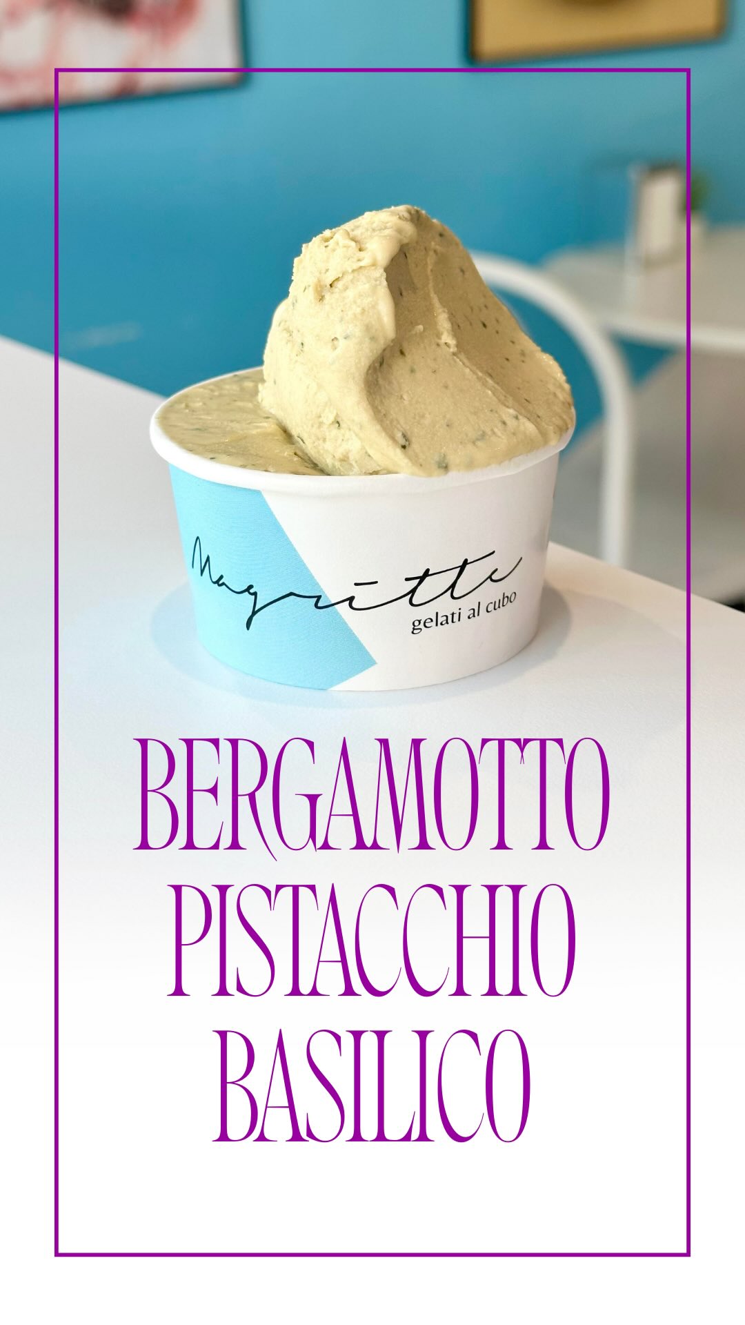BERGAMOTTO PISTACCHIO BASILICO
Il primo gusto del nuovo percorso creativo frutta.frutta.secca.
💜