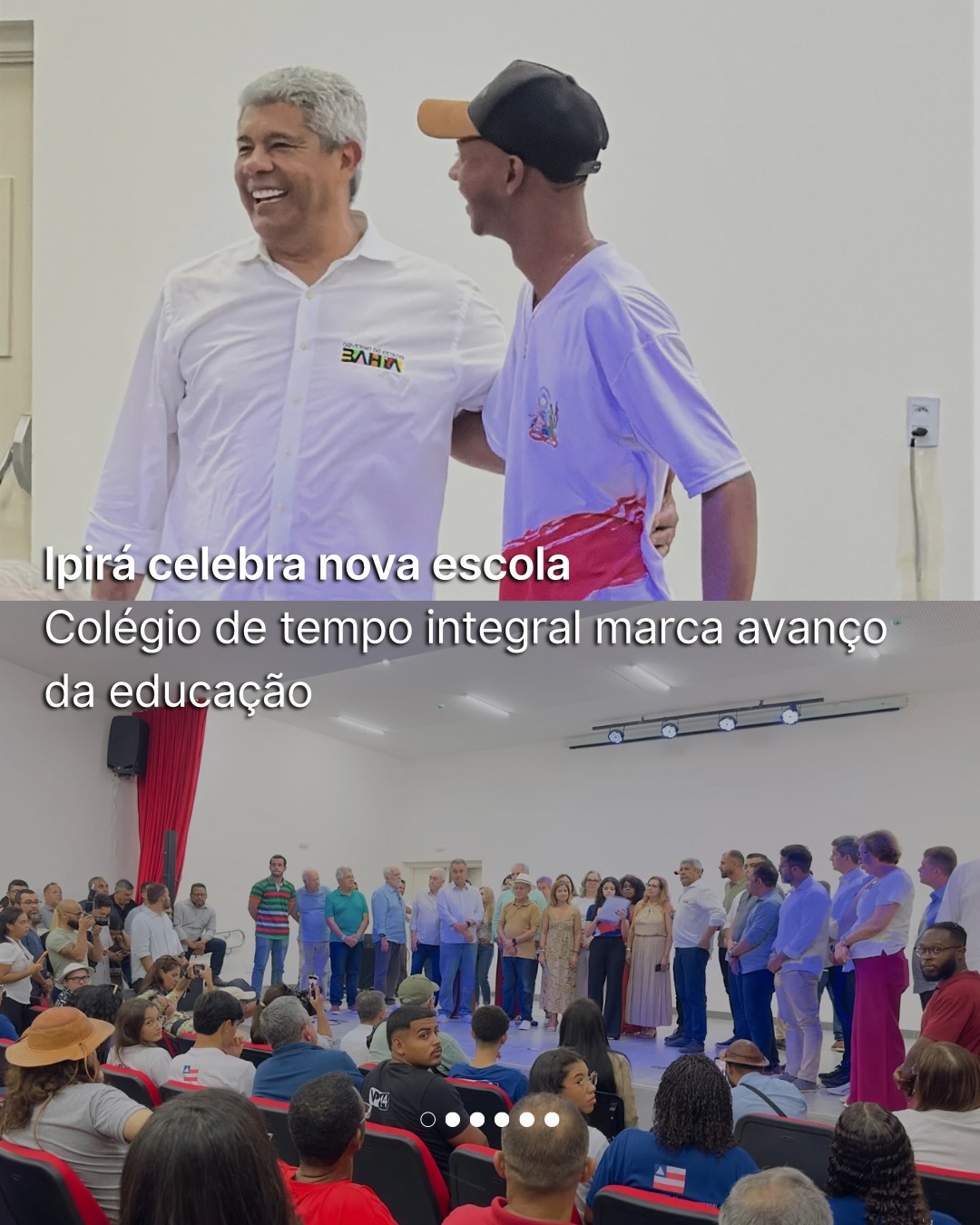 Agora é a vez da educação em Ipirá! 📚
Hoje celebramos a entrega do novo Colégio Estadual de Tempo Integral Professor Arismário Sena Ferreira, uma conquista importante para a juventude e para o futuro do município.
Mais estrutura, mais oportunidades e mais investimento na educação pública.
É trabalho chegando para transformar vidas.