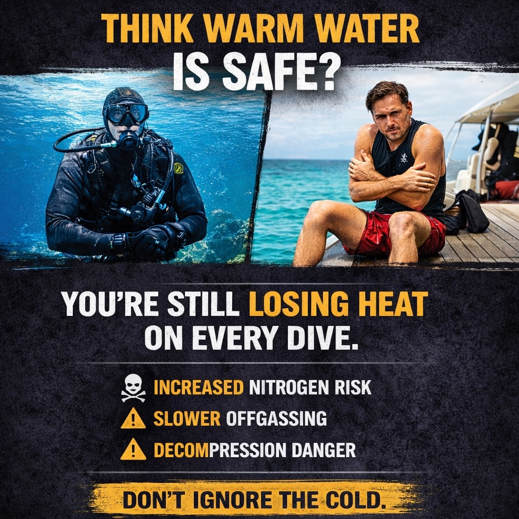 Chapter 1: The Cold Truth about Warm Water. ❄️☀️
Just because you aren’t shivering doesn’t mean your body isn’t fighting to stay warm. Every dive is a thermal battle. Are you winning it?
Check out the first installment of our new blog series. Link in bio!
#ScubaDiver #DiveTraining #OceanSafety #ProScuba #WarmWater