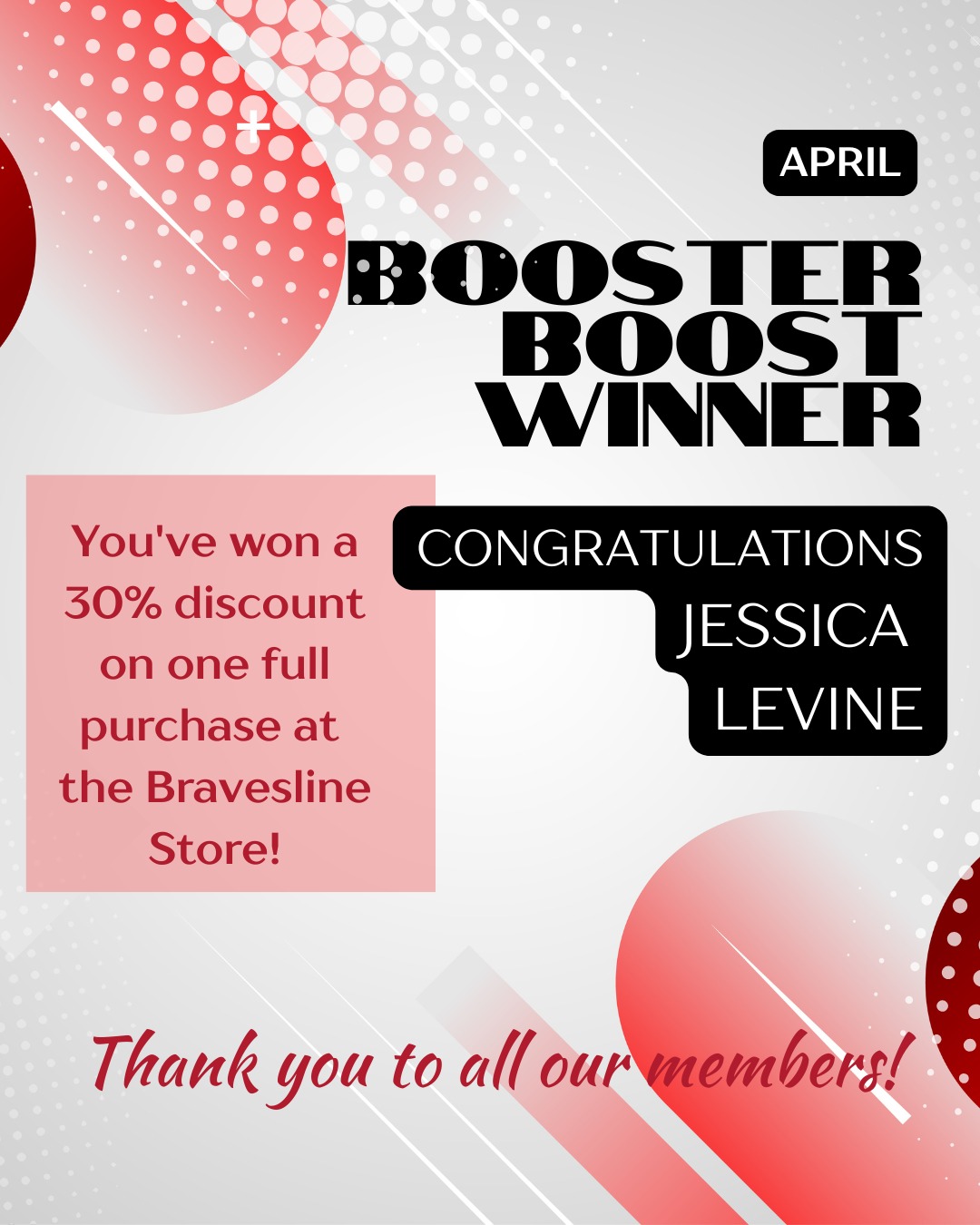 CONGRATULATIONS JESSICA LEVINE 🎉. Thank you for being an IH Booster Member and supporting arts, athletics, and activities throughout the Indian Hill School District.
You’ve won a 30% discount on one full purchase at the Bravesline Store!
Show your winning email when you visit the store to redeem your discount. 📣 Shout out to our 25-26 Boosters sponsors: Neyra Paving, Camargo Trading, Jaguar Land Rover Cincinnati, John R. Jurgesen Co, Sibcy Cline, Bahl & Gaynor, Oyler Hines, Scarlett & Gray, Dial One Security Inc, Cincinnati Vision Group
