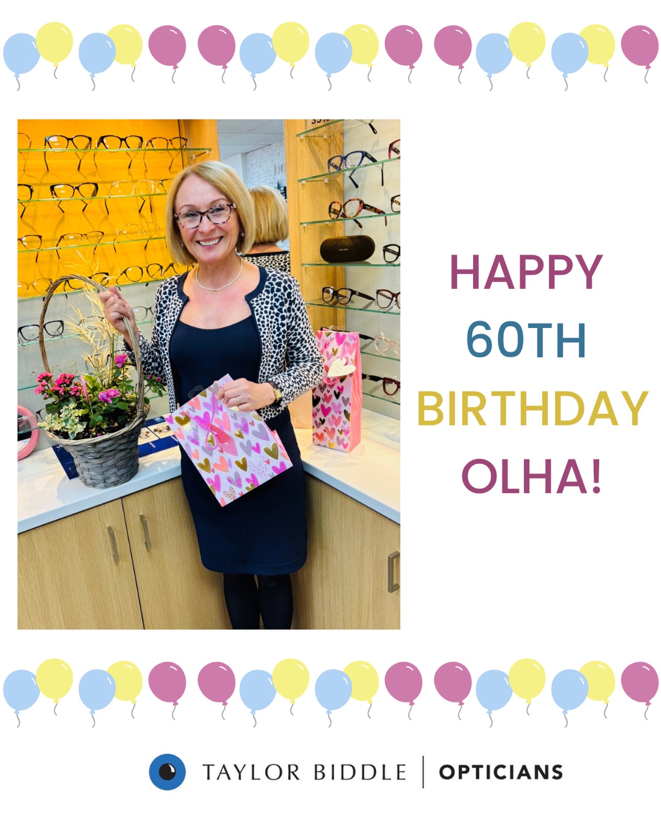 🥳🎉 Happy 60th Birthday Olha 🥳🎉
We’re celebrating one of our BIG TBO birthdays with Olha who’s turned 60!✨
We hope you have the most AMAZING birthday from all of us at Taylor Biddle 🥰
#opticians #eyewear #sunglasses #glasses
#optical optician eyeglasses optometrist
optometry spectacles
eyewearstyle eyecare fashion