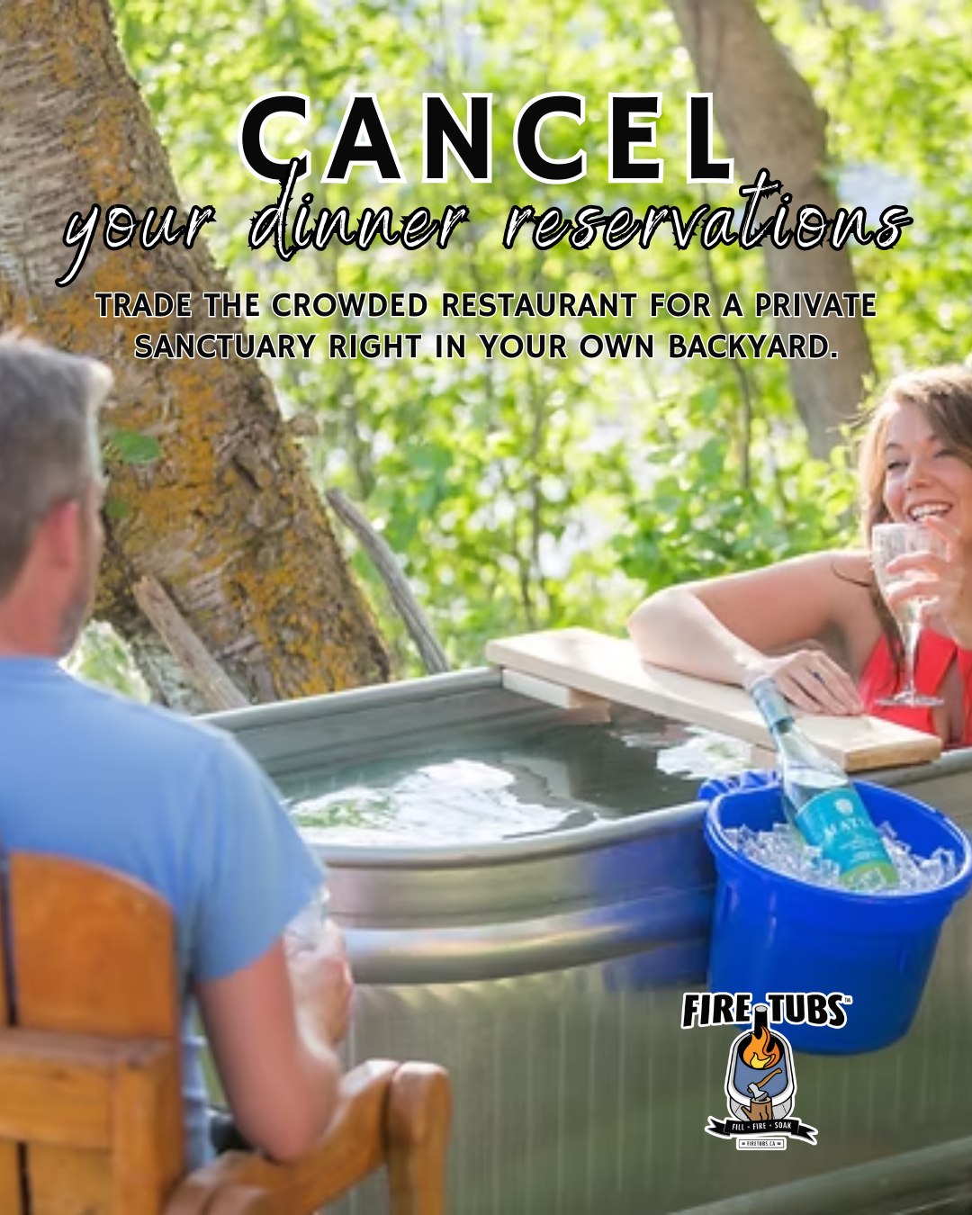Cancel your dinner reservations.
Trade the crowded restaurant and long waits for a private sanctuary right in your own backyard. Slip into the soothing warmth of your Firetubs, enjoy the quiet, and turn an ordinary evening into a relaxing escape under the open sky.
Good company, warm water, and the comfort of home. That’s time well spent.
Discover the experience at firetubs.ca
#Firetubs #BackyardEscape #OutdoorLiving #RelaxAtHome #BackyardWellness #EveningSoak #OutdoorRelaxation