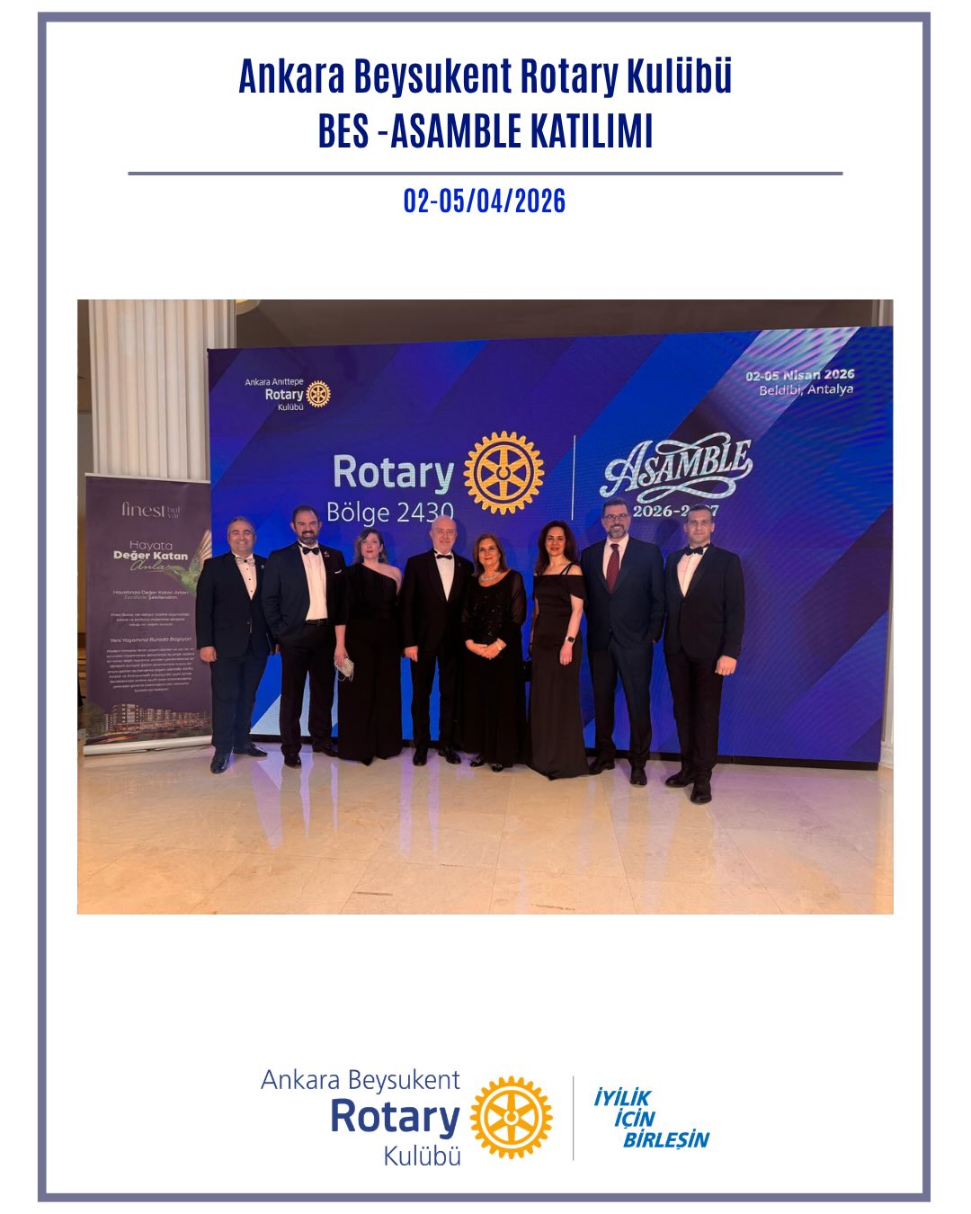 Rotary 2430. Bölge 2026–2027 dönemi Bölge BES ve Asamble toplantısına, 2–5 Nisan tarihleri arasında Antalya Beldibi’nde katılım sağladık. Ankara Anıttepe Rotary Kulübü ev sahipliğinde Juju Premier Palace Hotel’de gerçekleştirilen bu kapsamlı organizasyon, yeni dönem öncesinde bölge liderliği için önemli bir eğitim ve stratejik planlama platformu sundu.
Dört gün süren program boyunca liderlik gelişimi, hizmet projeleri, üyelik süreçleri, halkla ilişkiler ve Rotary Vakfı gibi temel başlıklarda düzenlenen oturumlara katılarak bilgi ve deneyim paylaşımında bulunduk. “Daha kapsayıcı bir Rotary ortamı”, “Yeni ufuklar keşfetmek” ve “Eylem planını ileriye taşımak” temaları, gelecek döneme dair vizyonumuzu güçlendirdi.
Program kapsamında ayrıca, Guvernörümüz Murat Öz’ün yer aldığı “Rotary Vakfı: Etkinin Gücü” paneline katılarak Rotary’nin küresel ölçekte yarattığı etkiyi daha yakından değerlendirme fırsatı elde ettik.
Etkinlikte Esra Serdar Aydınoğlu, Bahar Taşkın Öztürk, Okan Bayülgen ve Acar Baltaş gibi değerli isimlerin katkılarıyla ilham verici oturumlar gerçekleştirildi. Bunun yanı sıra networking buluşmaları ve sosyal etkinlikler, kulüpler arası etkileşimi artırarak iş birliği imkanlarını güçlendirdi.
Yeni döneme daha güçlü, daha koordineli ve ortak bir vizyonla hazırlanma fırsatı sunan bu değerli organizasyon için emeği geçen başta organizasyon komitesi olmak üzere tüm Rotary ailesine teşekkür ederiz.
——————
#iyilikiçinbirleşin #Uniteforgood #Bölge2430 #Rotary #RotaryBölge2430