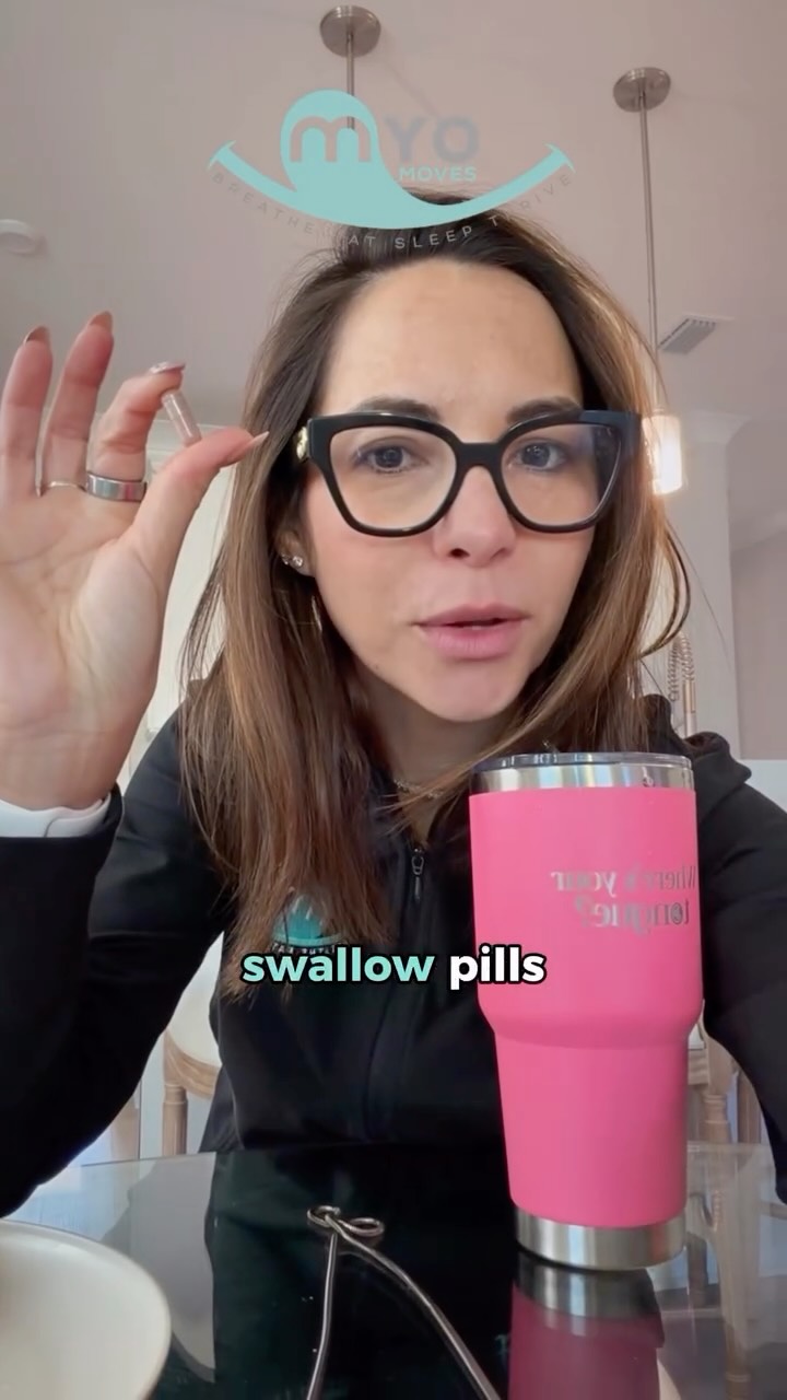 Ever struggle to swallow pills? Need a big gulp of water, tilt your head back, or take a few tries to get it down?
You’re not just being dramatic—there’s usually a reason behind it.
Your tongue is supposed to press firmly into the roof of your mouth to build pressure and create a smooth, automatic swallow. When that pattern isn’t there, your body compensates—extra water, head tilting, multiple tries.
Sometimes it connects to tongue restriction, lower tone, palate shape, or even how you’re breathing.
The good news? Swallowing is a learned pattern, and it can be retrained with the right guidance.
If you’ve always noticed this (or see it in your child), it’s worth looking a little closer.
Comment GUIDANCE and I’ll help you figure out your next step 💬
#myofunctionaltherapy #airwayhealth #tonguetie #myo #breathebetter