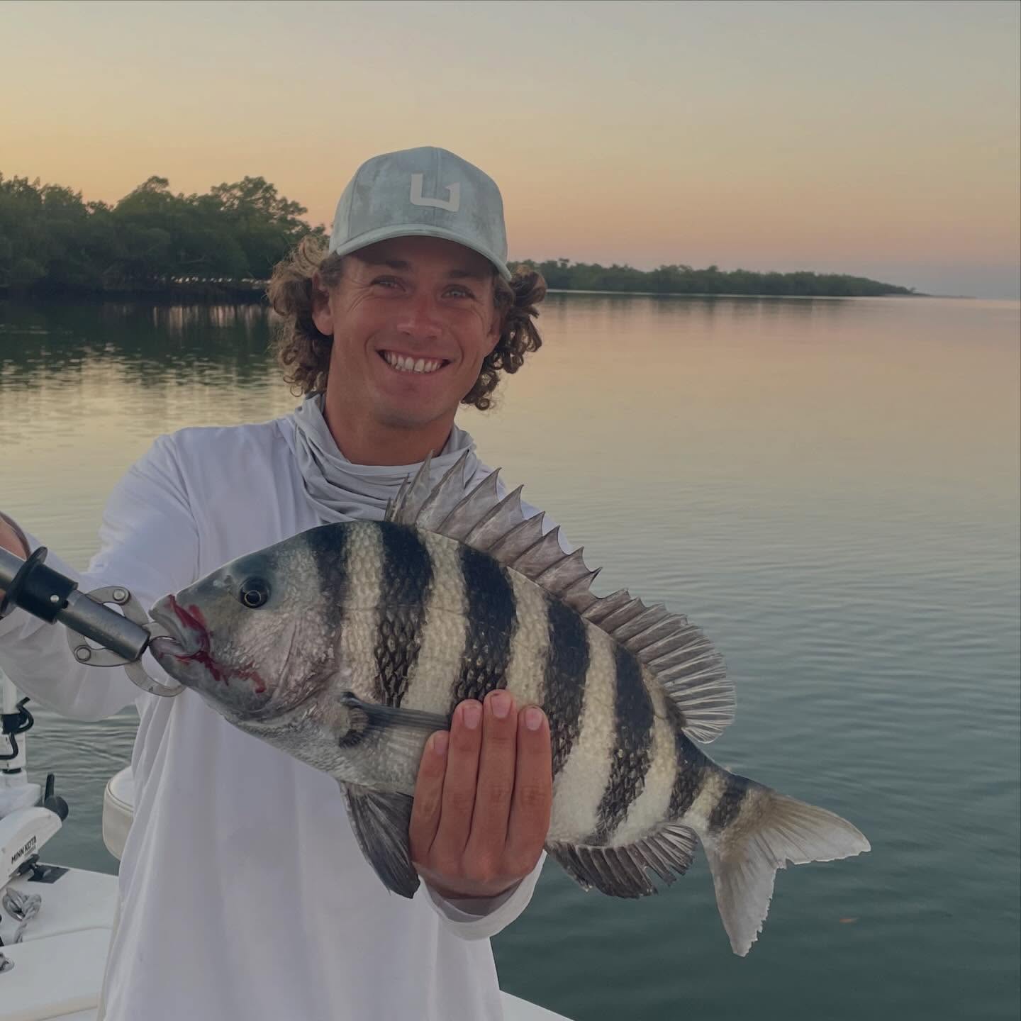 A late season #sheepshead for Liam, a return A2 customer. On the first stop of the morning, Liam made a brilliant catch that helped him land this respectable sheepy 🐑 Call me to get on the books for May and into #tarpon season #a2fishingcharters #irtreels #cajuncustomrods