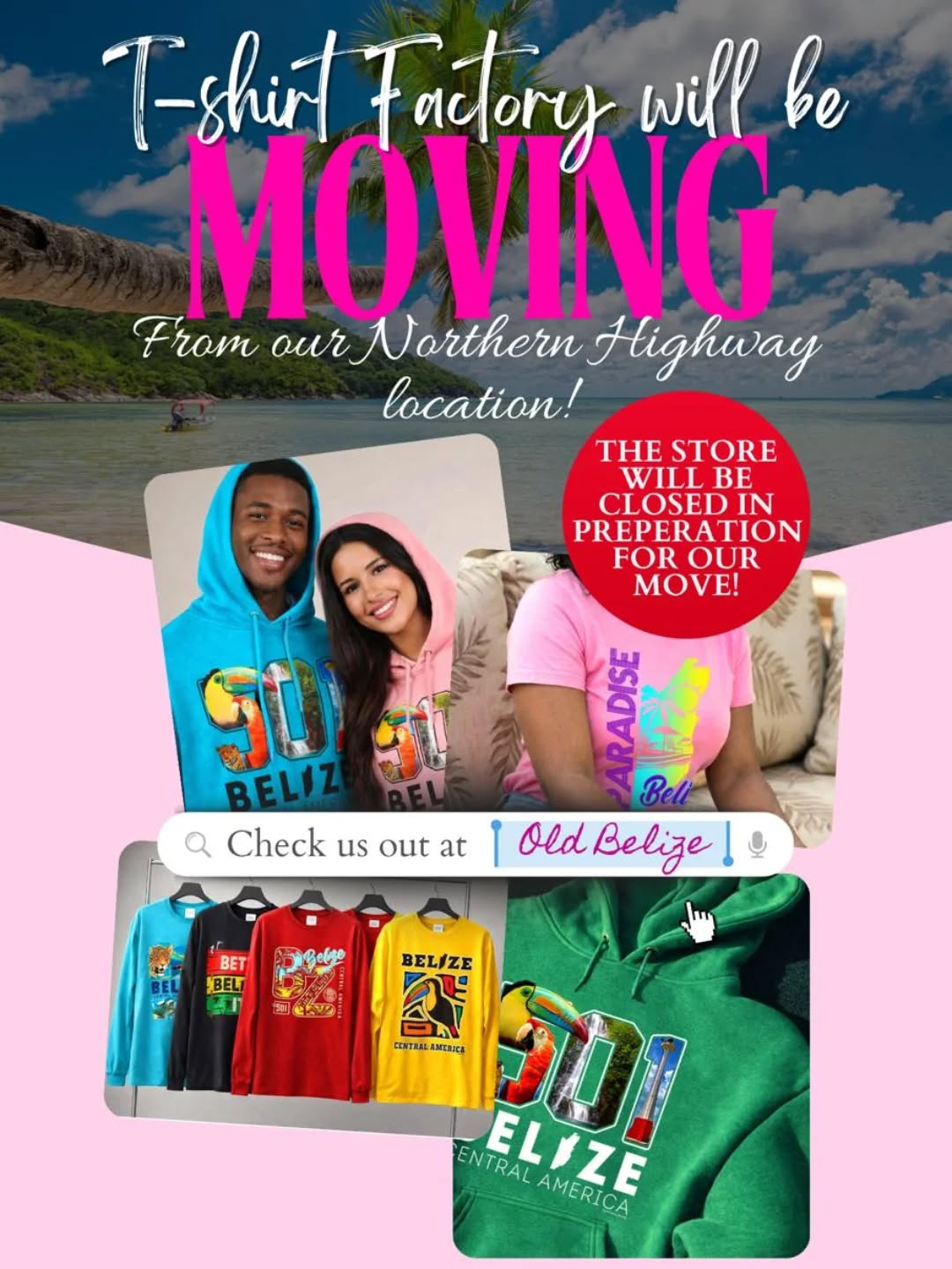 Big moves loading… 🚧✨
Our Northern Highway location will be closed as we prepare for an exciting new chapter 👀📦
But don’t worry—we’ve still got you covered! 💙
Our Old Belize (Pan di Marina) location is OPEN and ready to serve you as usual.
#belizetees #clothingstore #fashiongram #newmoves #oldbelize