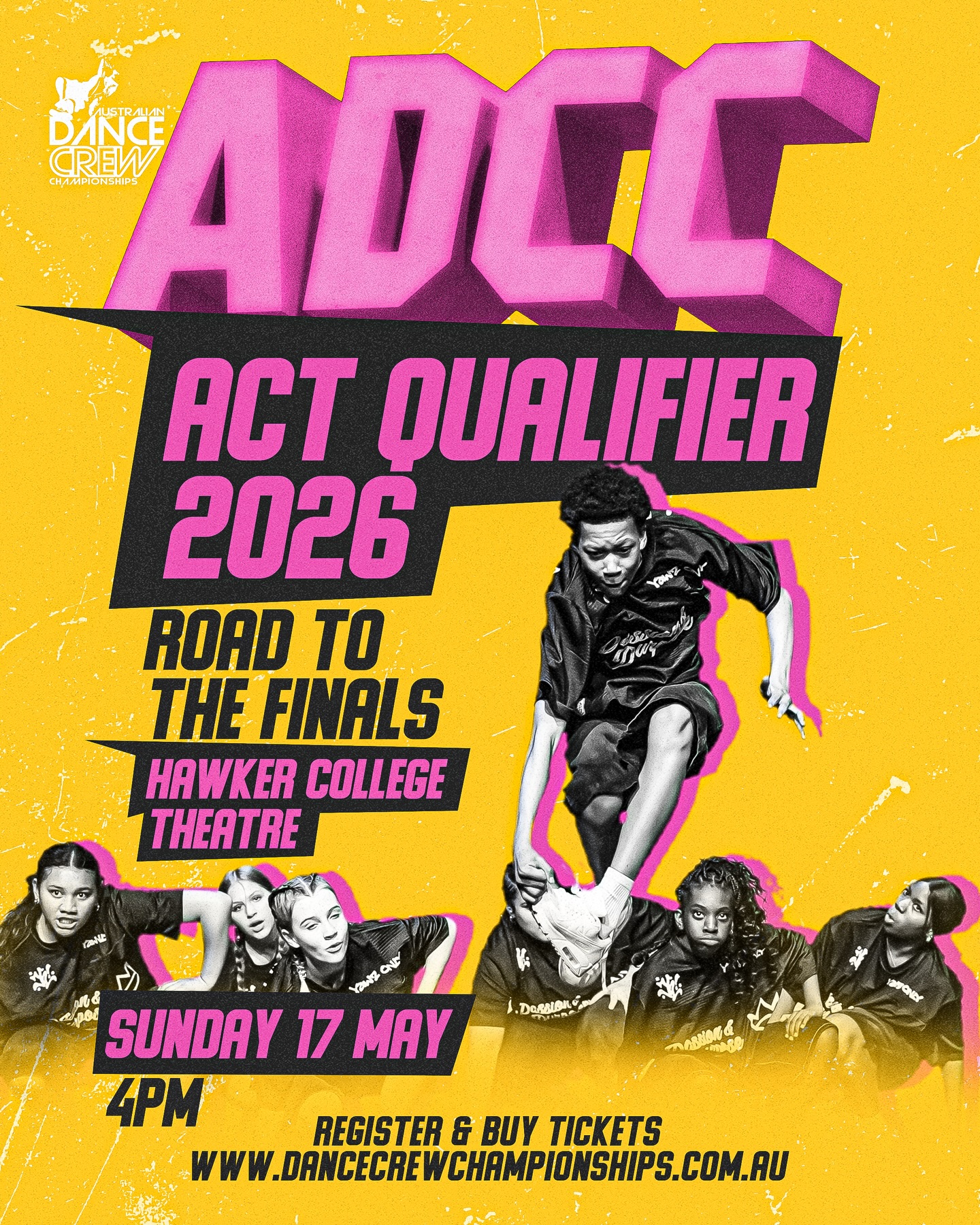 Road to the Finals 2026! ๐๐ฝ
Donโt sleep on the Nations Capital!! CBR itโs all going down 17 May!! This is the last week to register for Crews, Trios, Soloists and Showcases. We canโt wait to witness the best ACT dancers go head to head to earn their spot at our Finals ๐ Tickets now on sale via our website. You donโt wanna miss this oneโ๐พ #ADCC26
