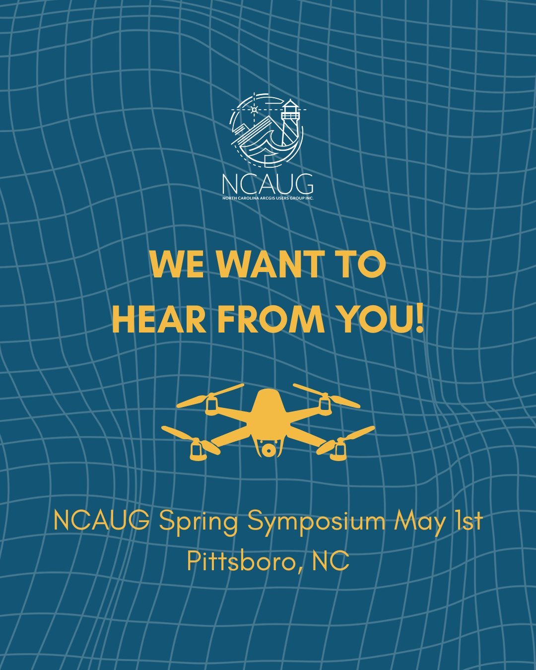 At our symposium on May 1st, we will have a panel discussion featuring our presenters and experts! We want to hear from you - what questions do you have for our panelists?
Which topics do you want to hear about?
Are you interested in specific drone areas of study?
Let us know in the comments!
Can't wait to see everyone on May 1st in Pittsboro!