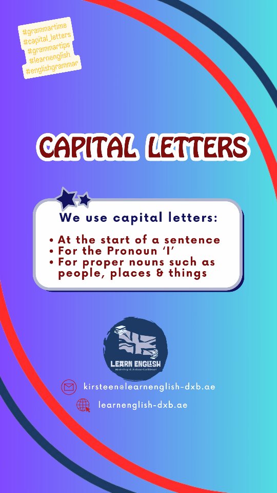 It's #grammartime when do we use #capital_letters #grammartips #learnenglish #englishclasses