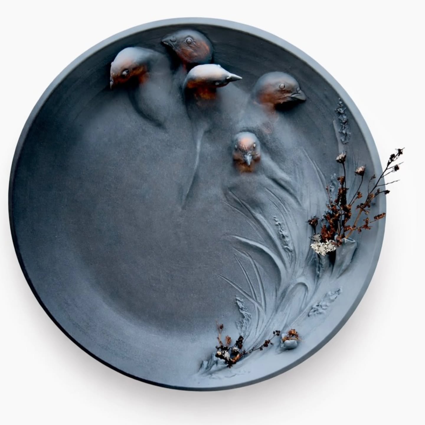 At @framegarden Opening April 24th, 5:30 to 7:30 at The Frame Garden. We are just loving the bird platters artist Marie Stevenson will be showing at the upcoming show.