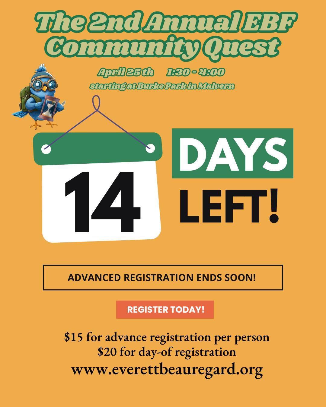 14 days until the EBF Community Quest.
Together makes it meaningful!
#EBFcommunity