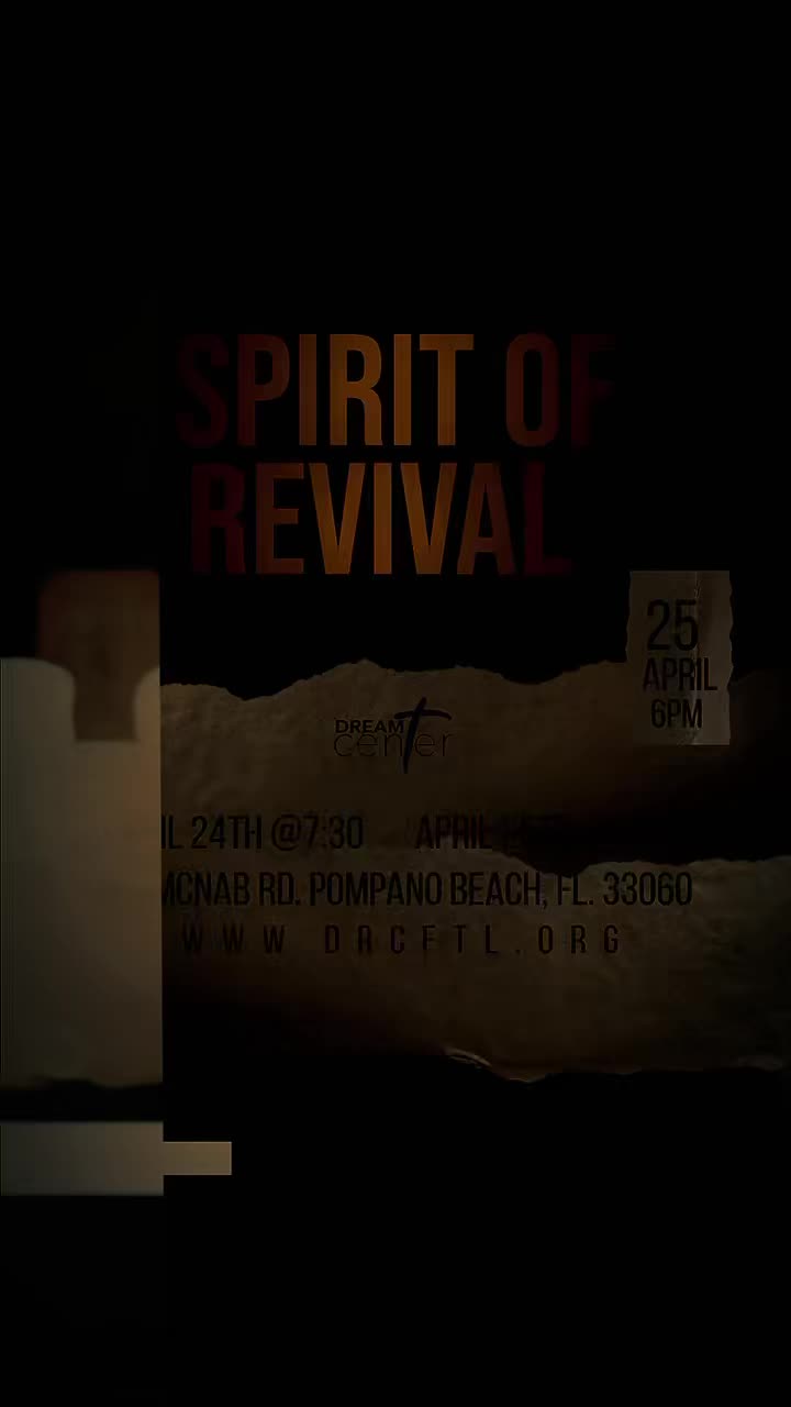 This isn’t just another night… it’s a moment marked by God.
Spirit of Revival is coming to Pompano Beach.
April 24th & 25th.
Be there. Don’t miss it.
#SpiritOfRevival #RevivalIsHere #DreamCenterChurch #BeInTheRoom #SouthFloridaEvents