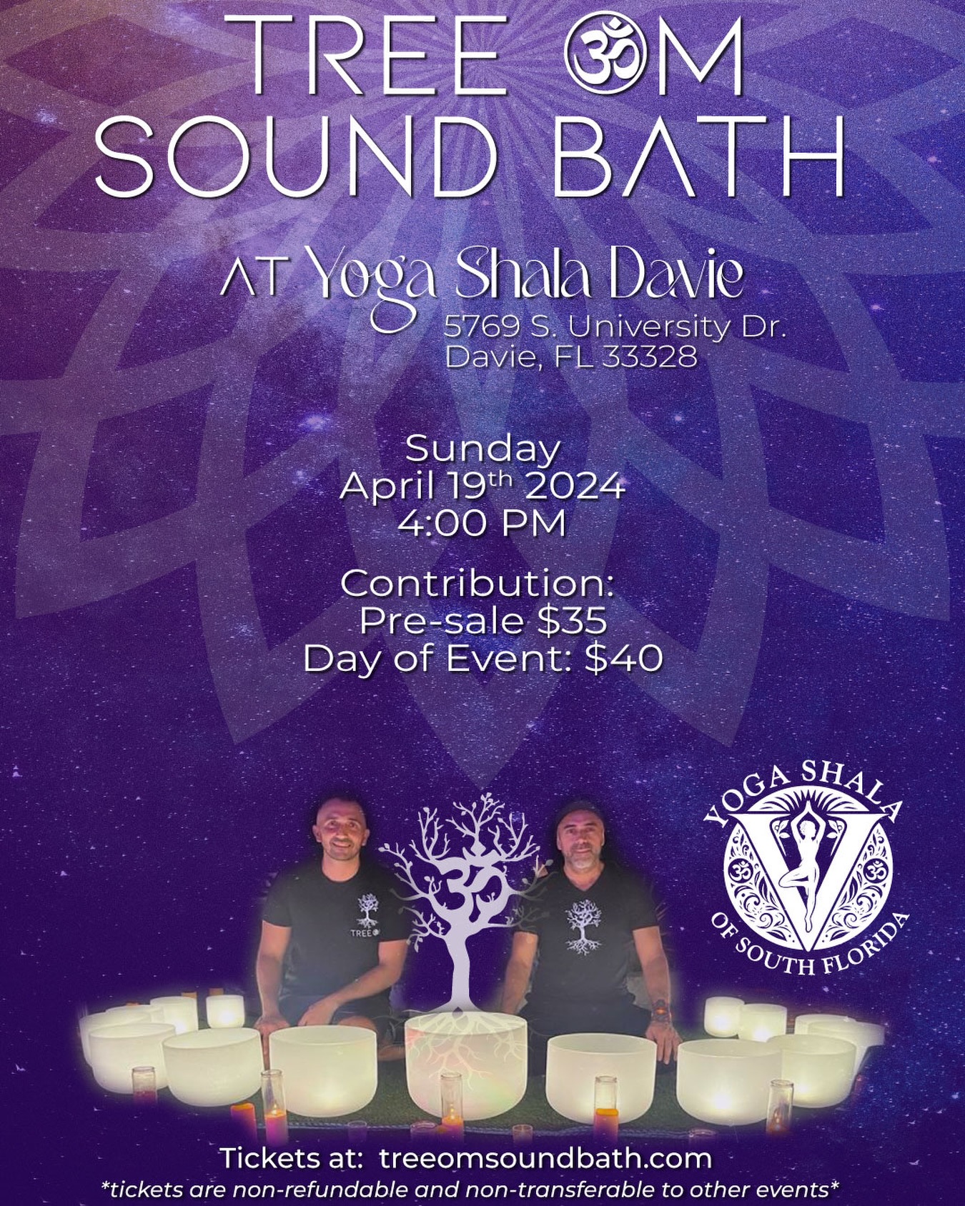 We are so excited about coming to @yogashaladavie for the first time on Sunday April 19, please bring yoga mats, blankets & small cushions.