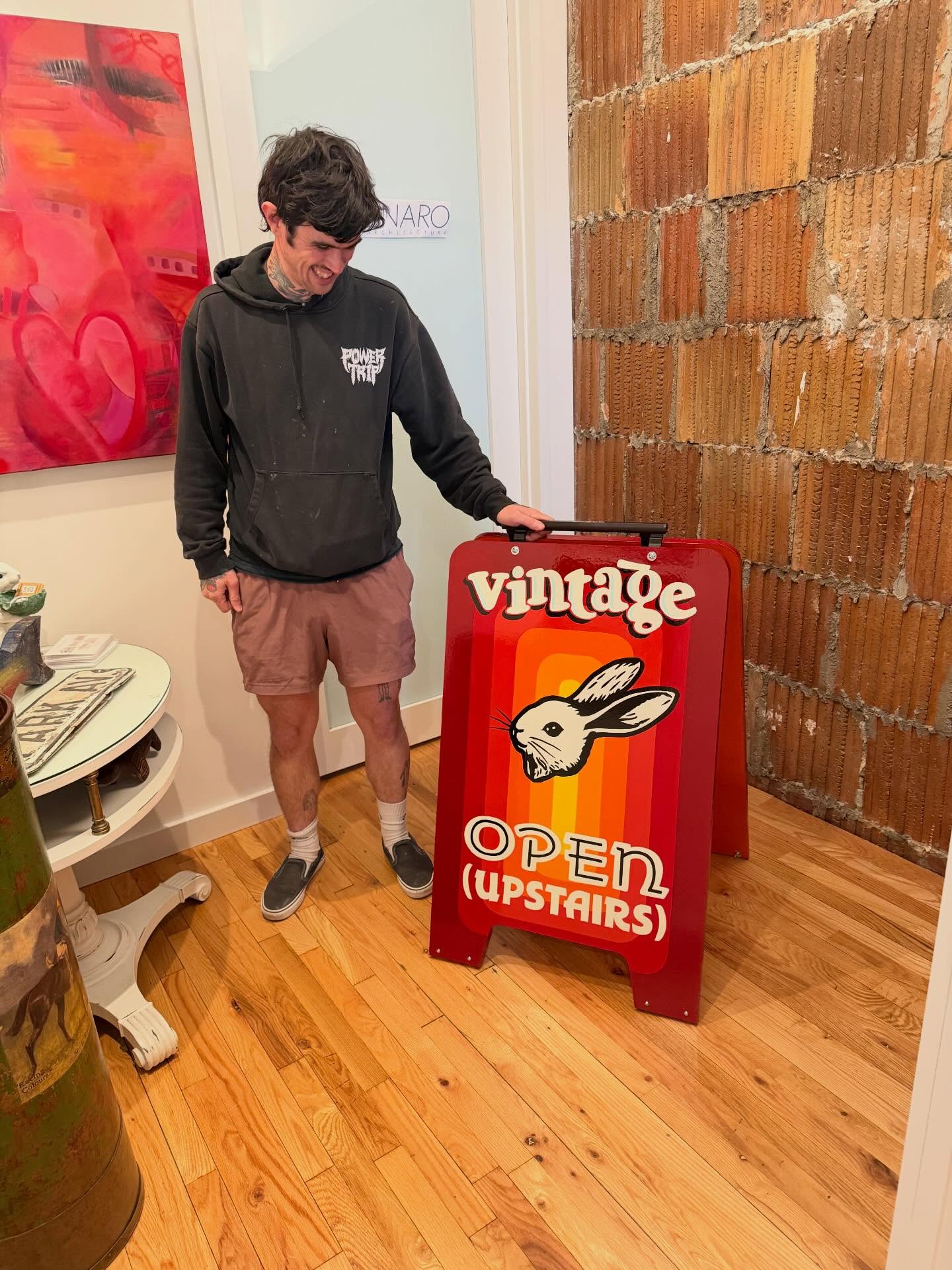 a million thanks to Sean @southpawsigns for always exceeding our expectations! we love our new sign🐇