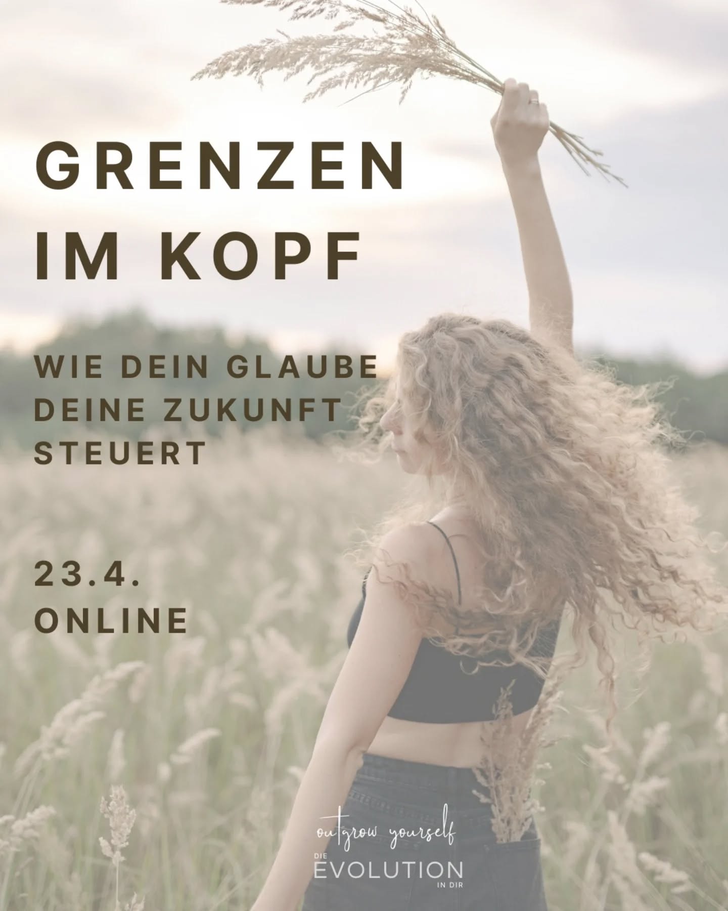 Noch mehr Heilung.
Noch ein Zertifikat.
Noch ein Kurs.
Du reflektierst deine Vergangenheit, schaust dir deine Muster an, arbeitest intensiv an dir.
Irgendetwas fehlt noch...
Du bist nicht unfertig.
Du bist nur überzeugt davon.
Am Donnerstag, 23.4. arbeiten wir uns miteinander über unsere Limitierungen hinweg, sodass deine Zukunft ein fester Boden für dich wird.
Online, 16:30-18:00 Uhr
Kosten: 30 Euro
mit @anitakurzbauer und @birgit_himmelbauer
Outgrow yourself
Die Evolution in dir.